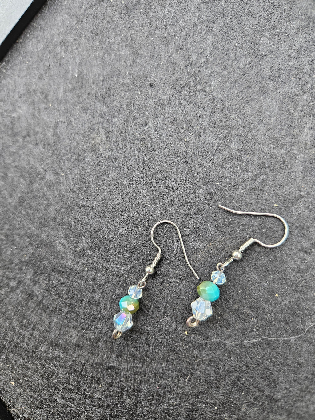 Teal dangle earrings