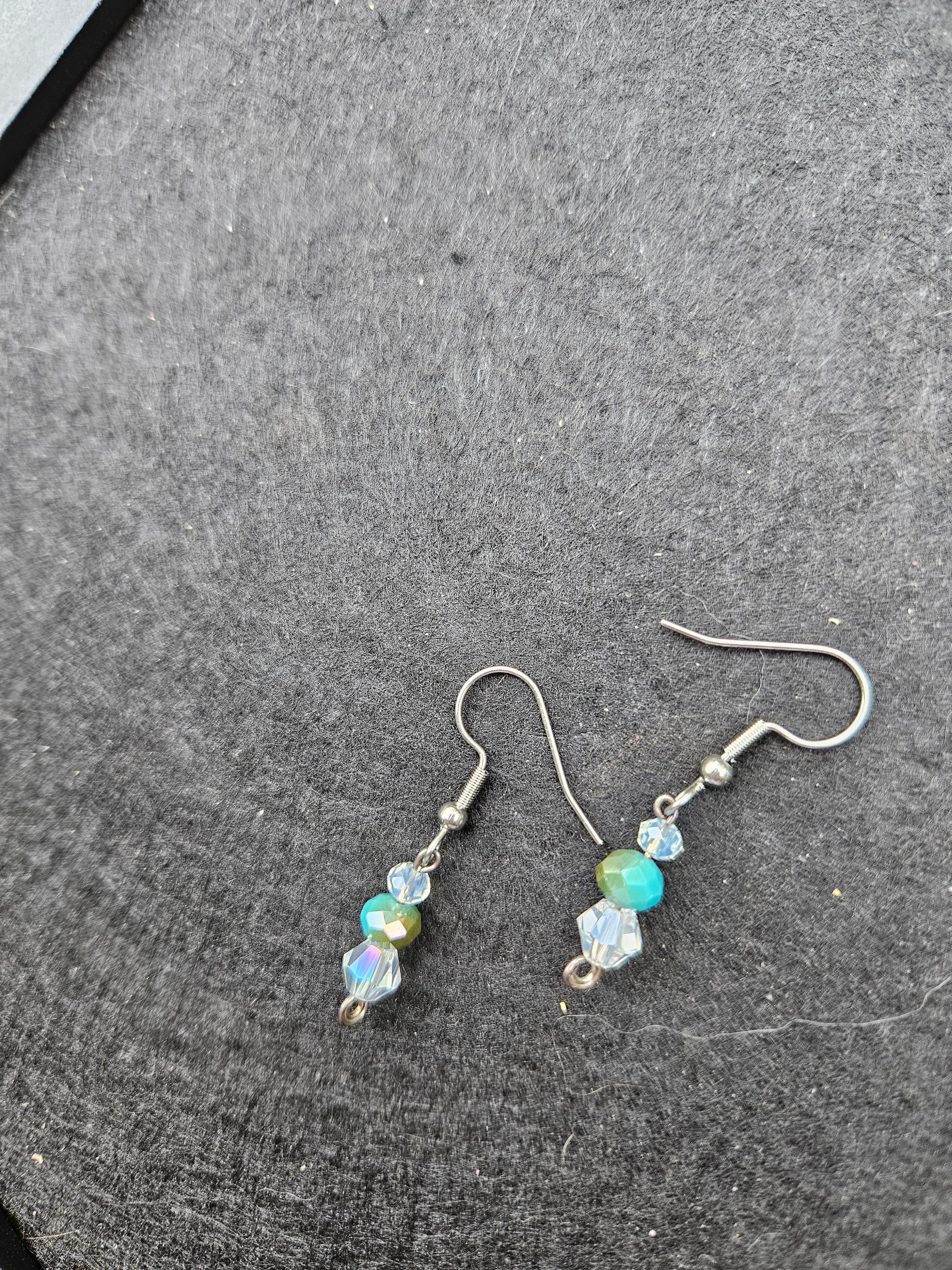 Teal dangle earrings