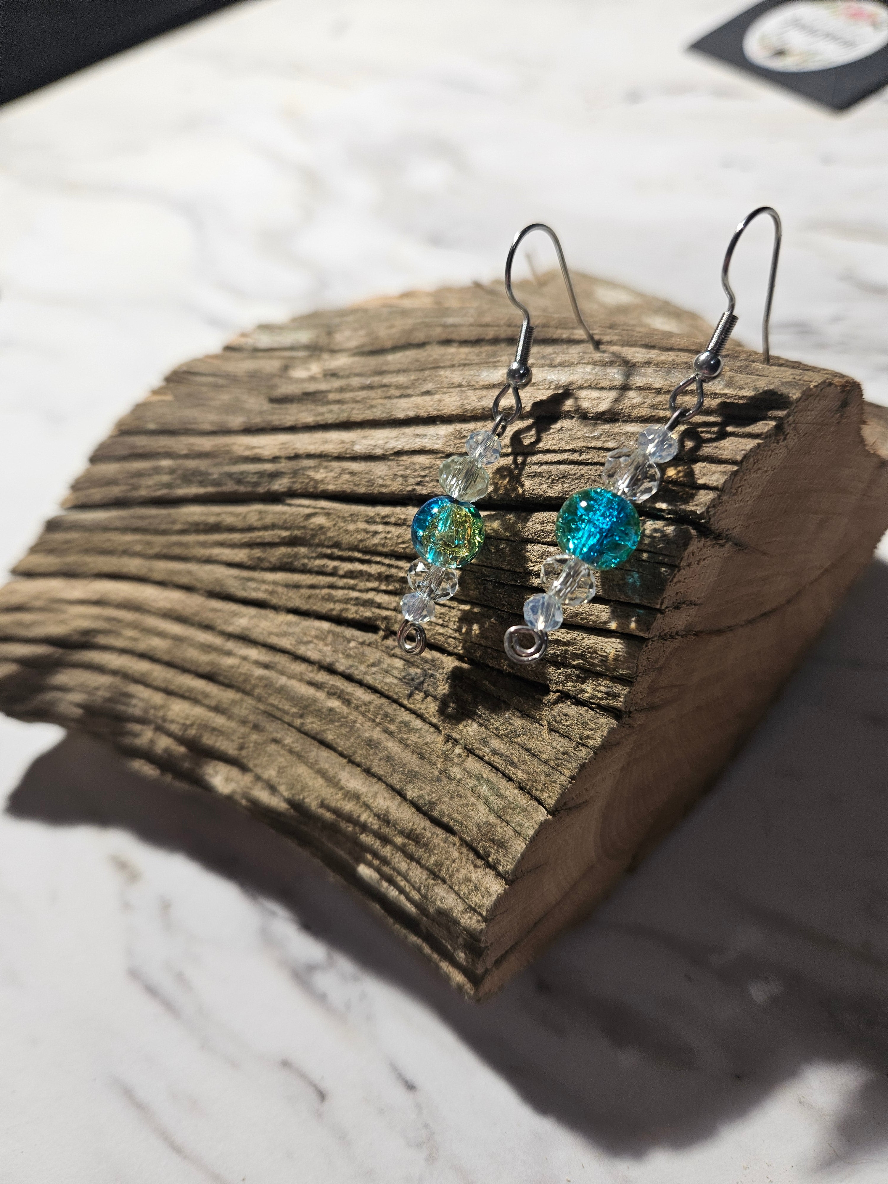 Willow and Sky beaded dangle earrings