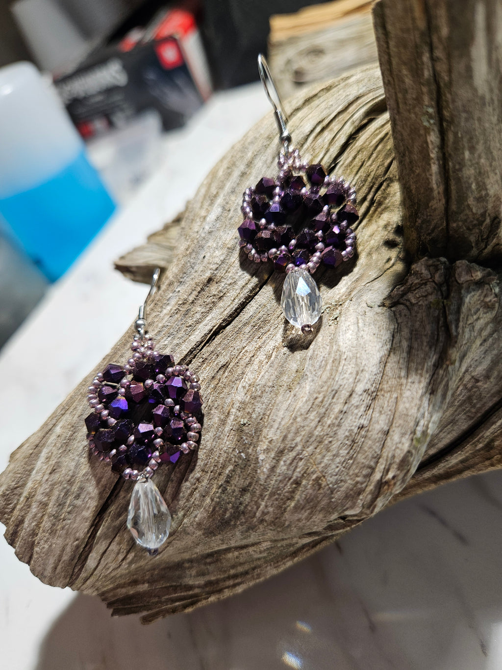 Purple haze dangle earrings