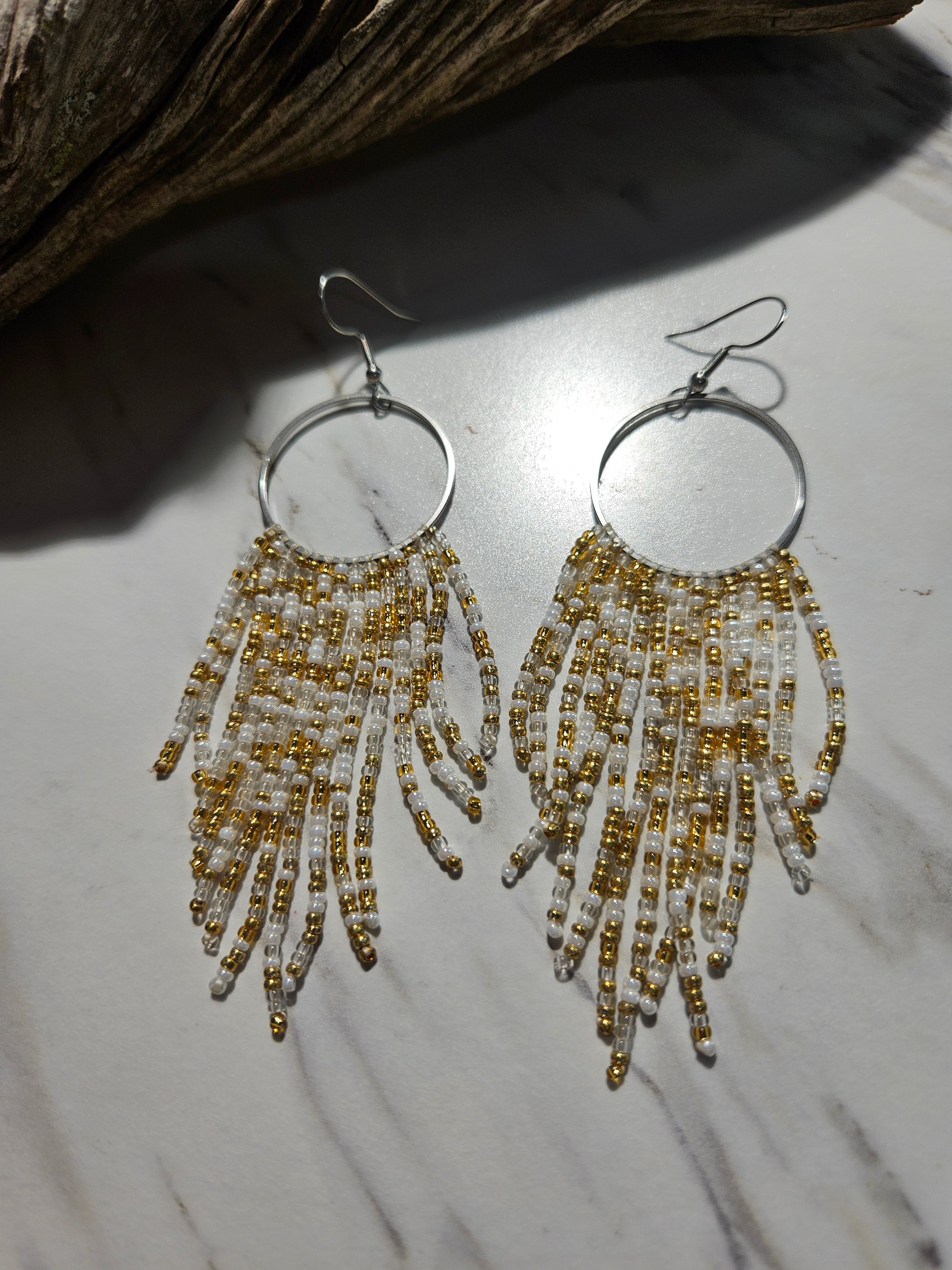 Golden sky fringe earrings