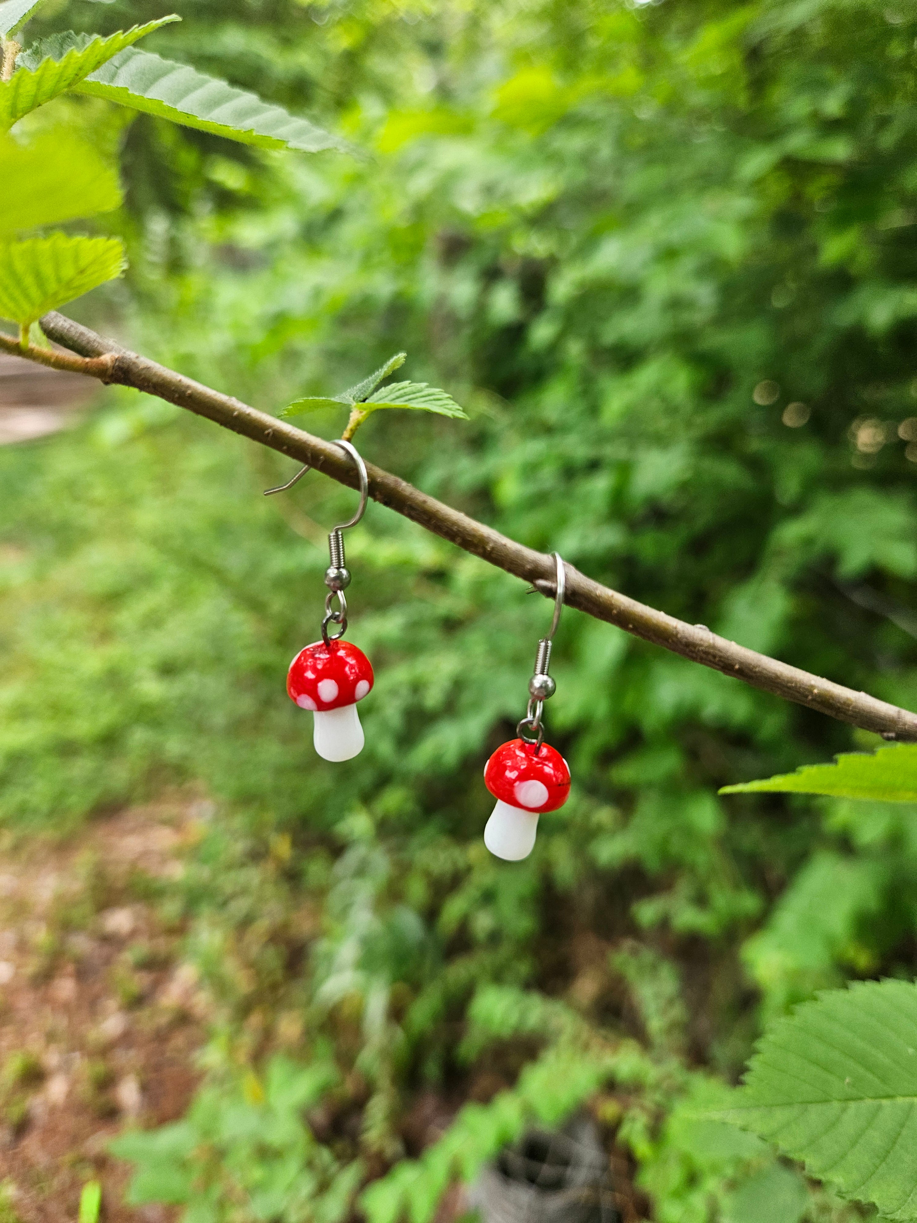 Small Mushroom dangle earrings