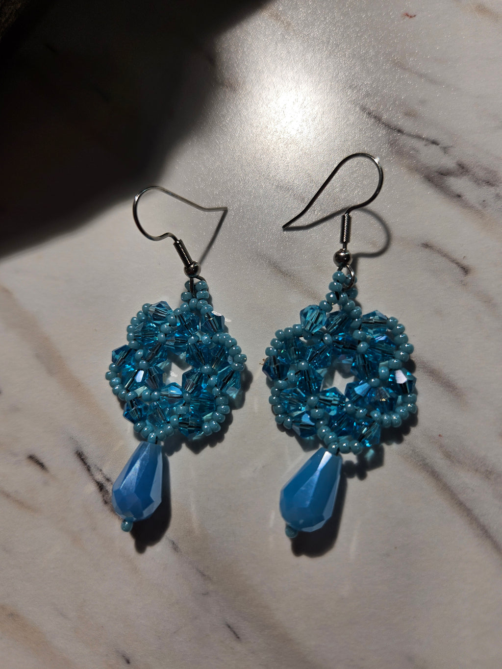 Blue haze dangle earrings
