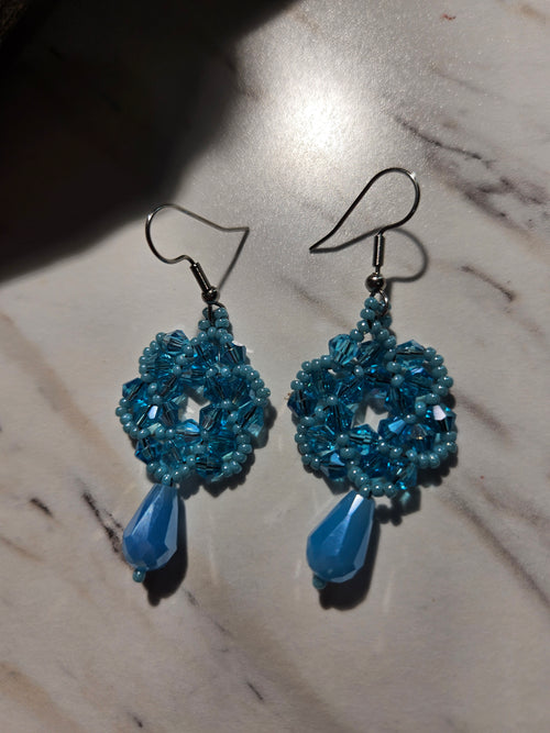 Blue haze dangle earrings