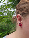 Lady bug stud earrings