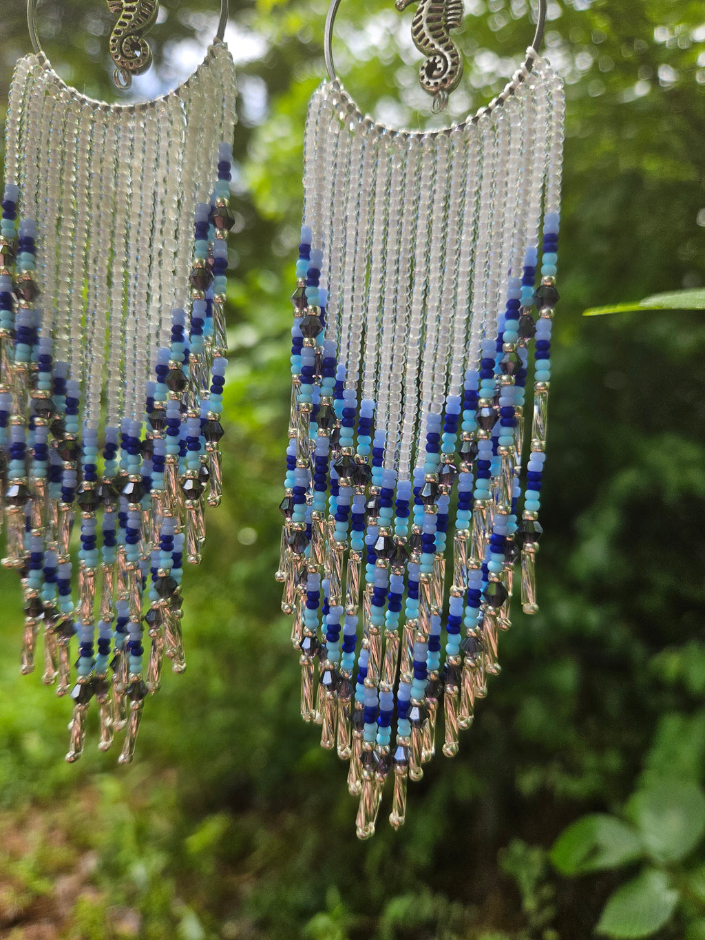 Seas horse fringe earrings