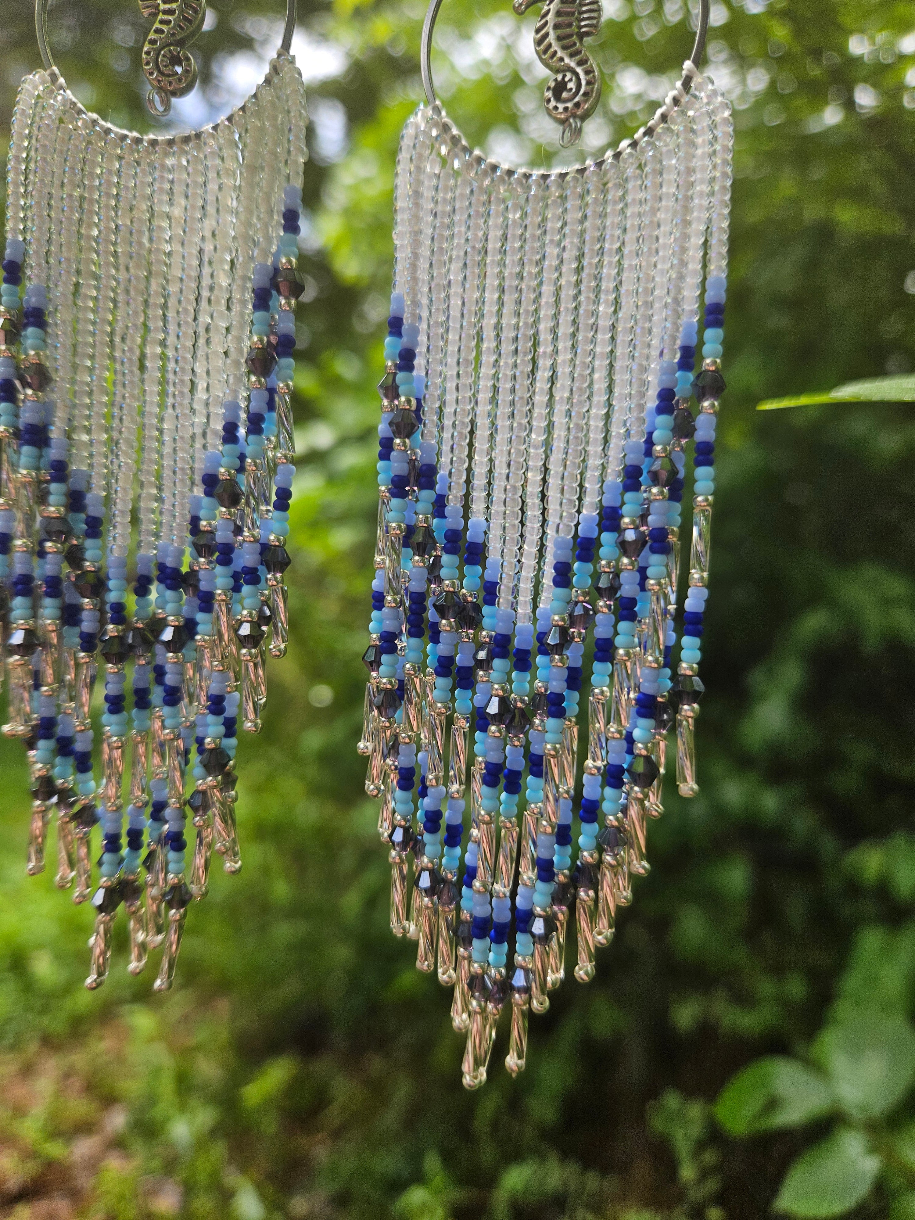 Seas horse fringe earrings