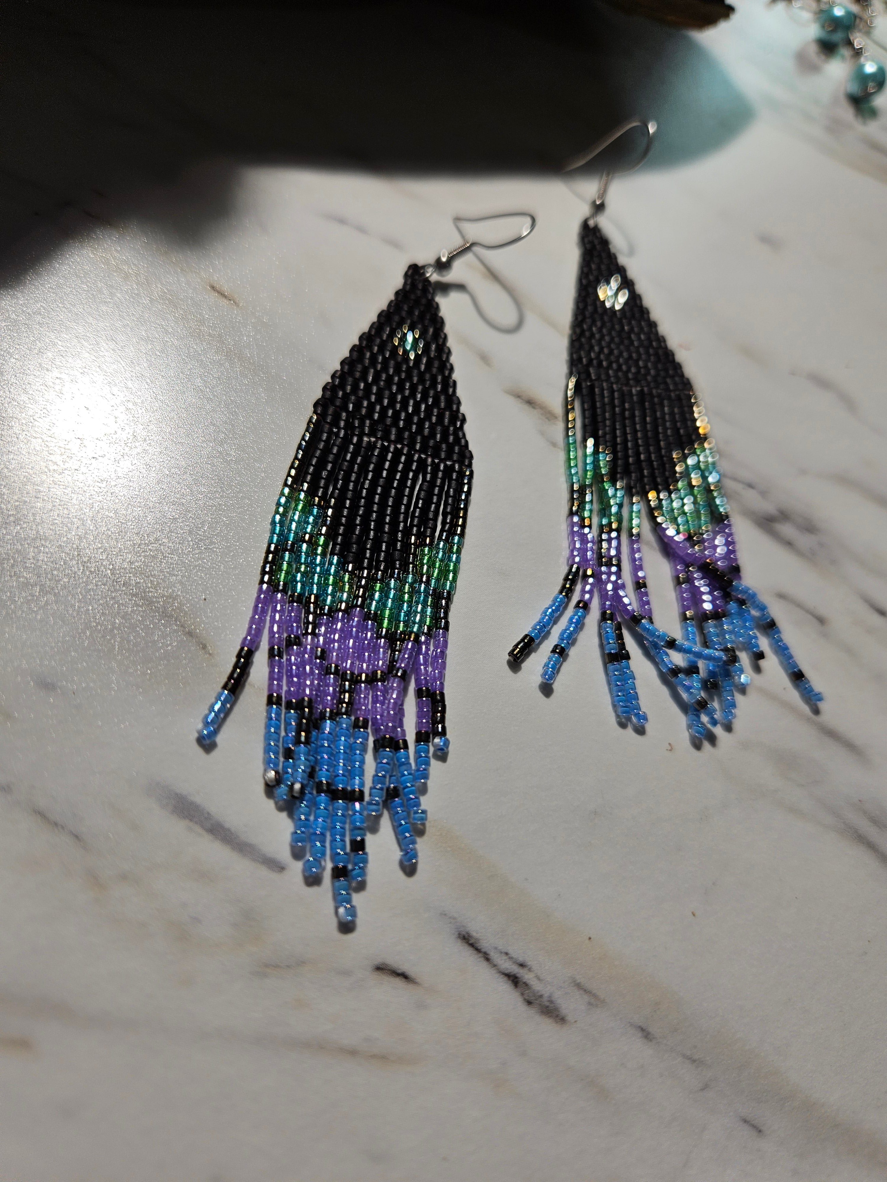 Mermaid fringe earrings