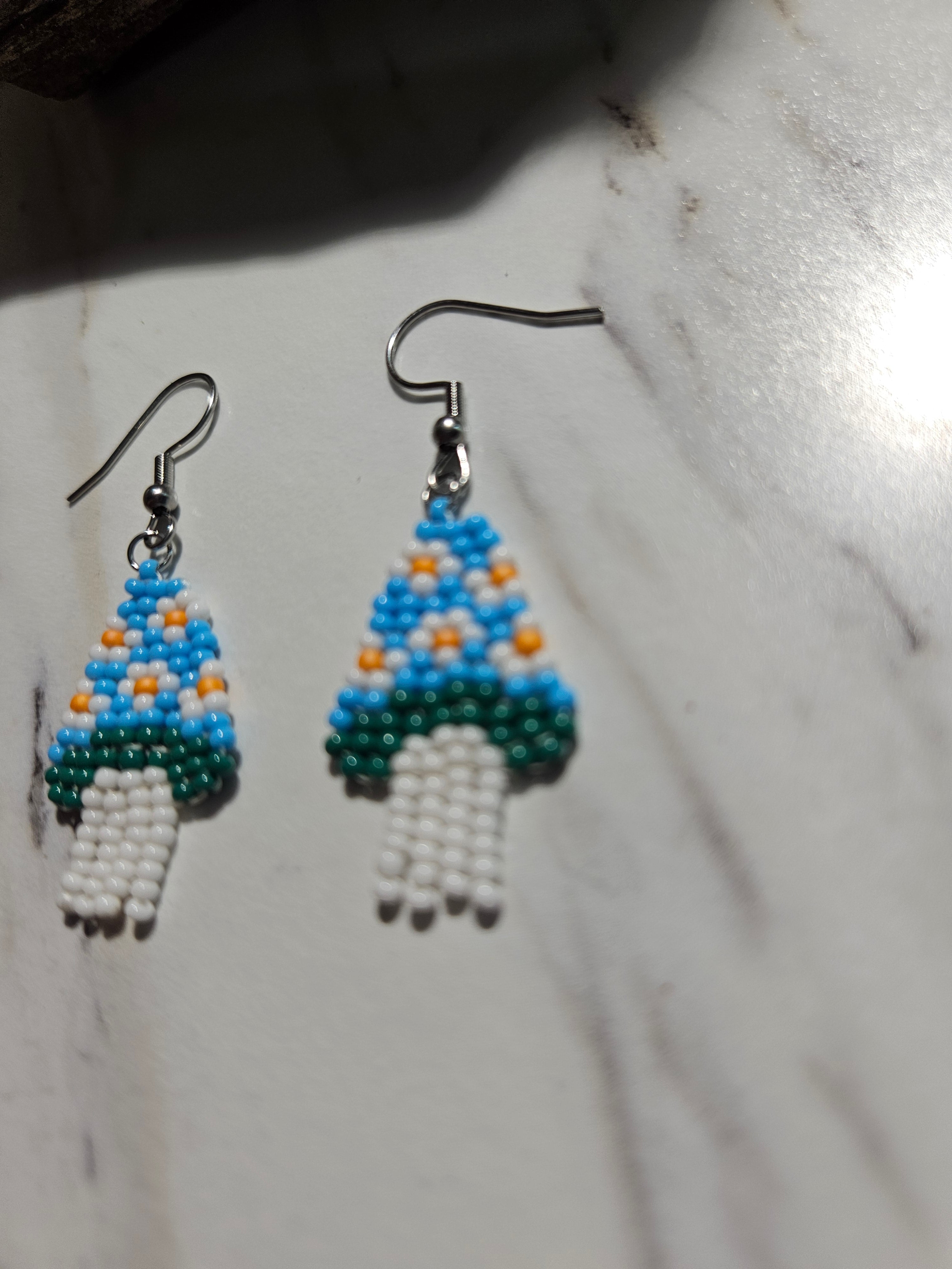 Mushroom fringe earrings