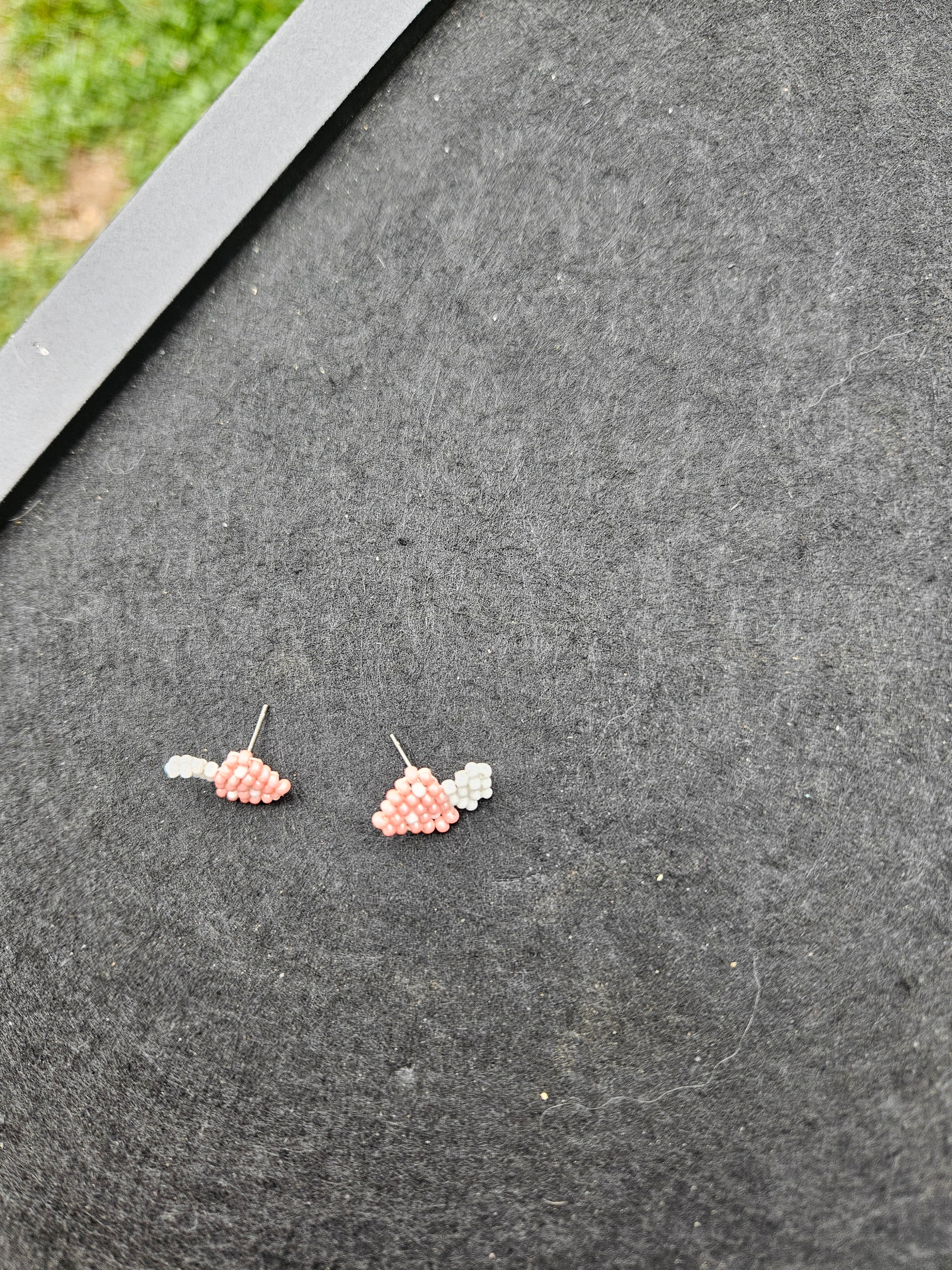 Pink Mushroom stud earrings