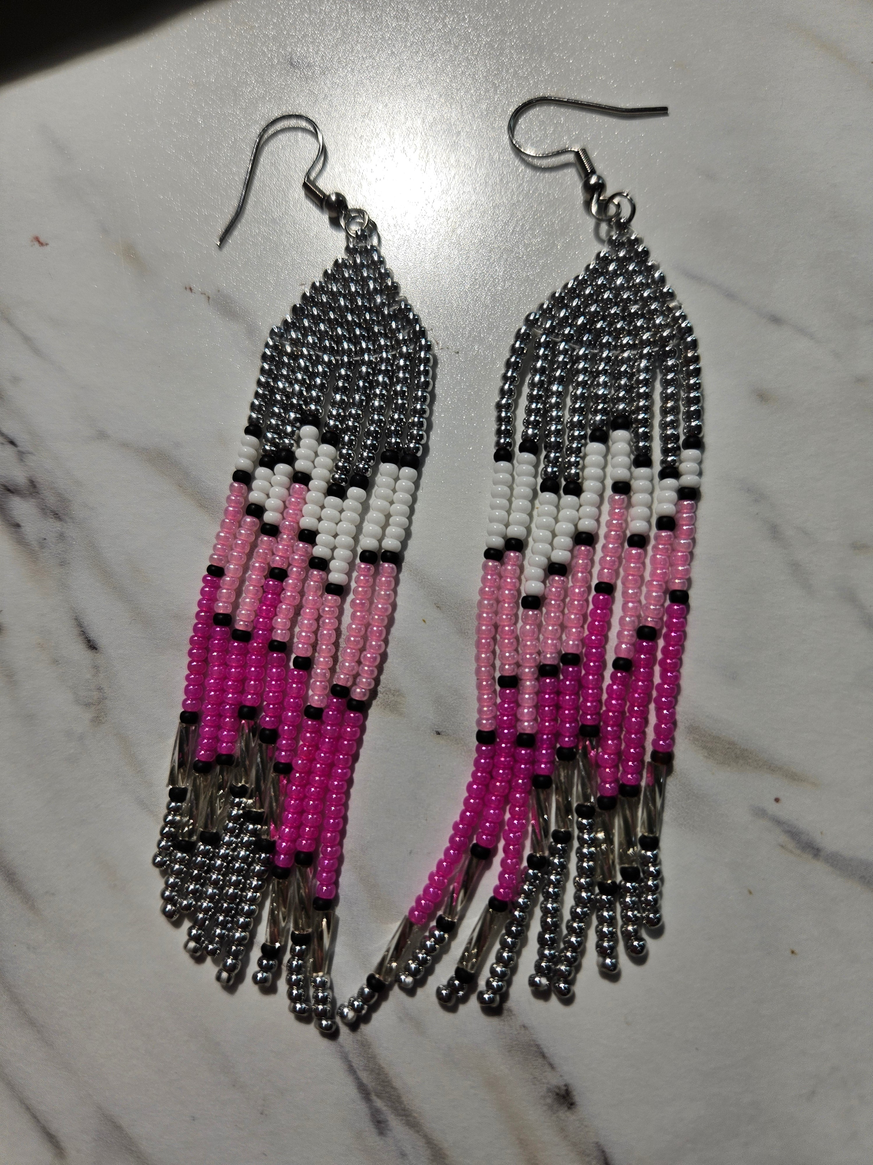 Lisa frank inspired fringe earrings