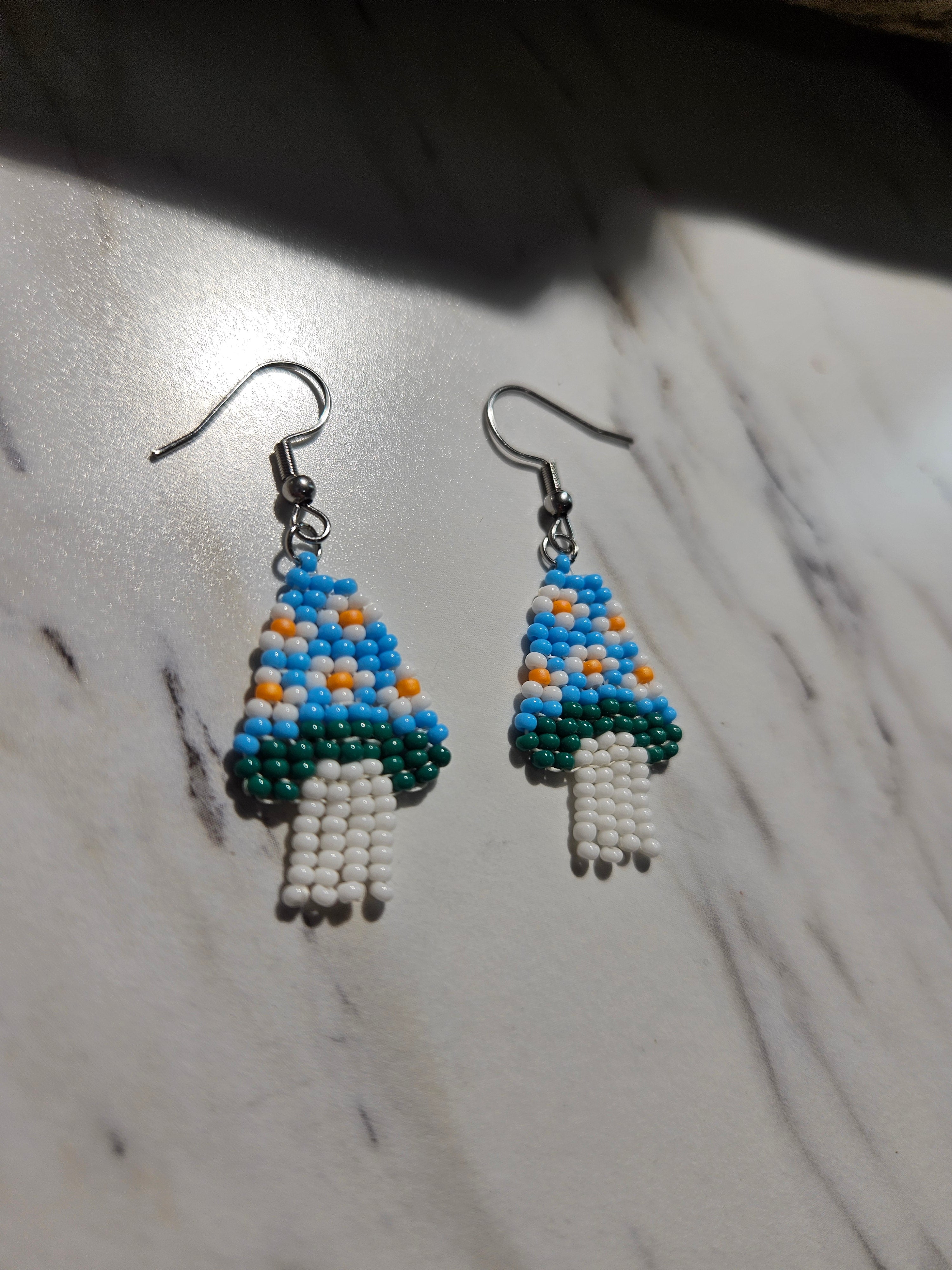 Mushroom fringe earrings