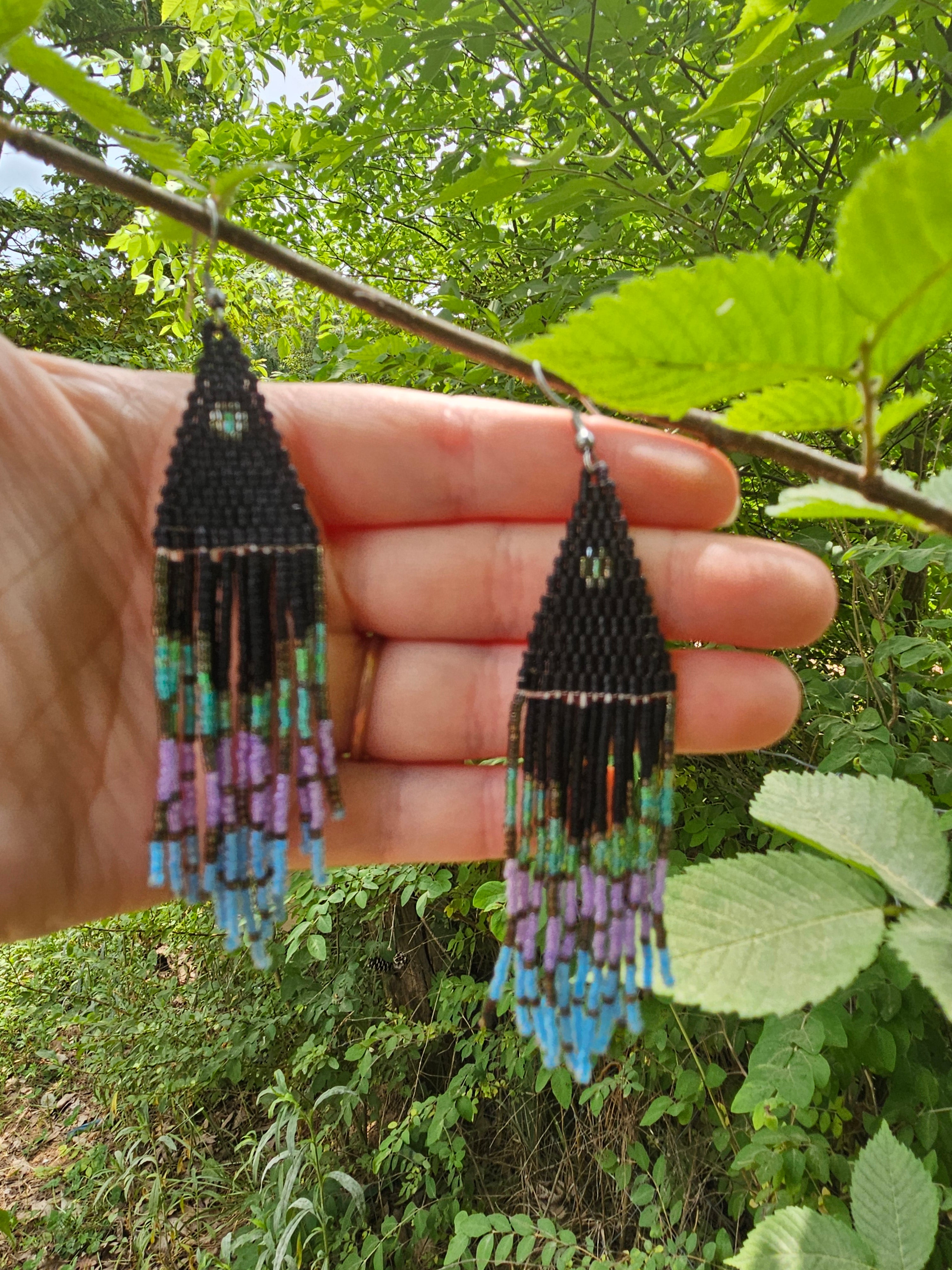 Mermaid fringe earrings