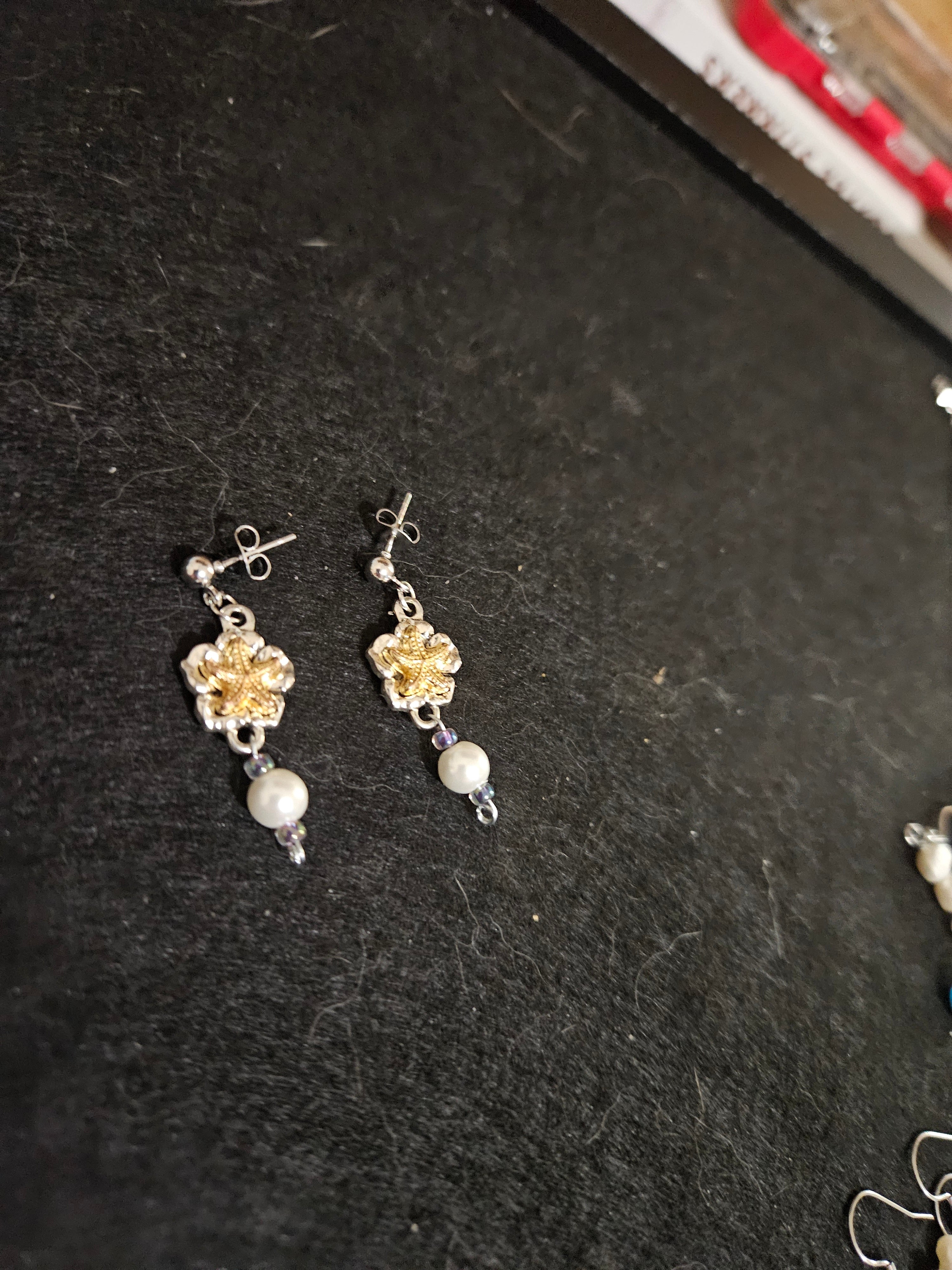 Real fresh water pearl earrings