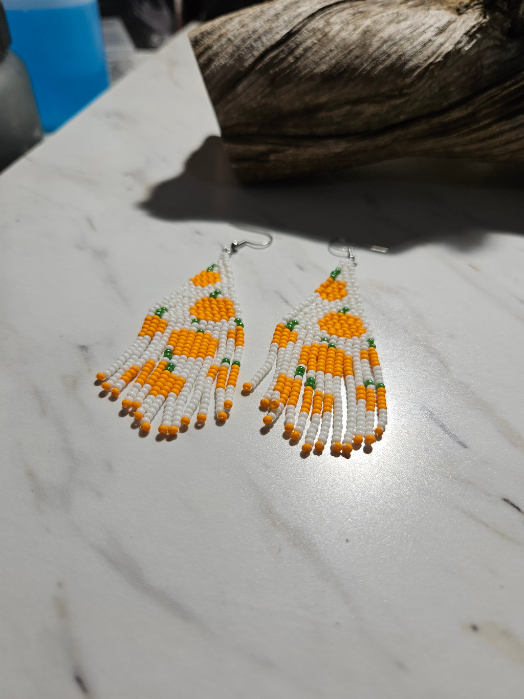 Pumpkin fringe earrings
