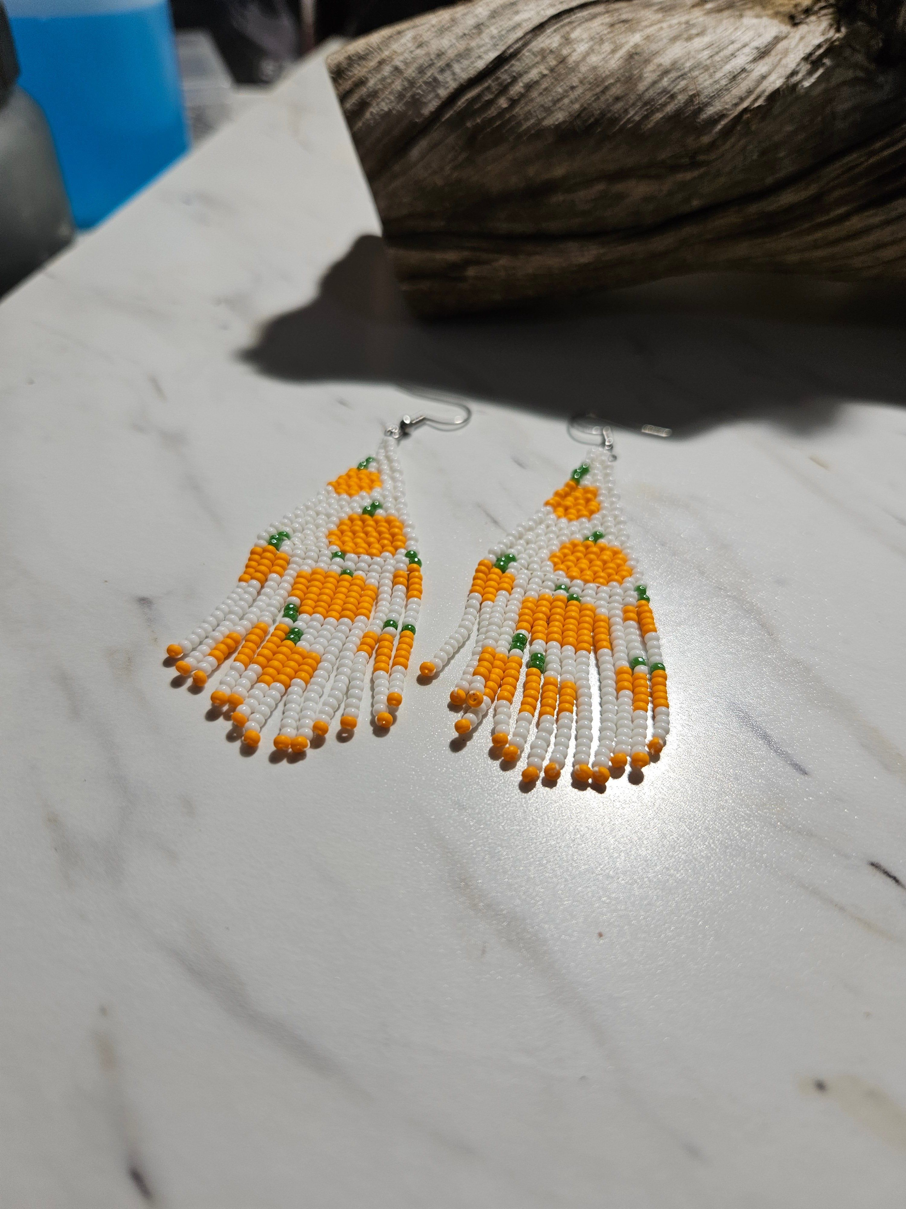 Pumpkin fringe earrings