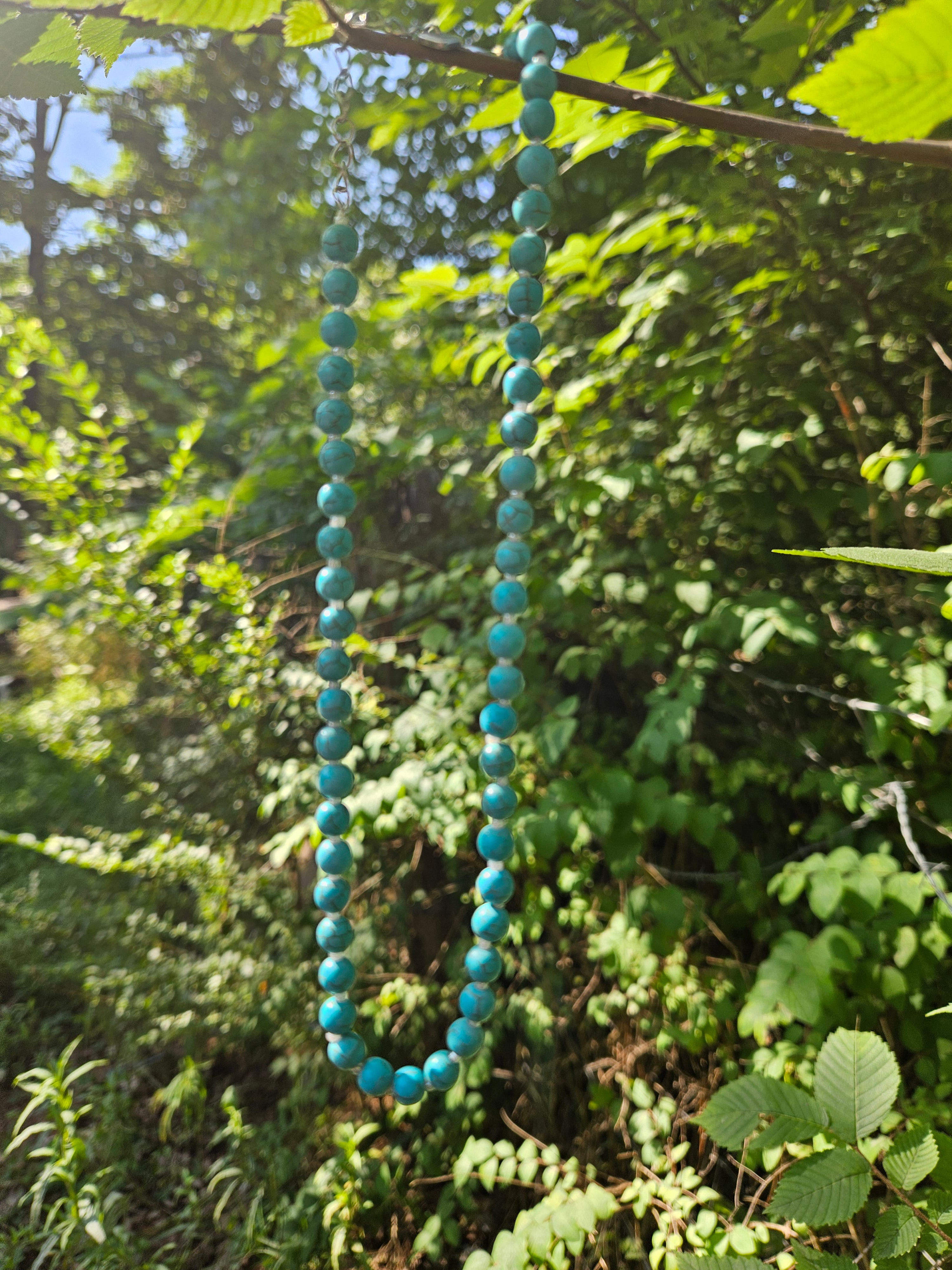 Teal Turquoise-Inspired Choker Necklace