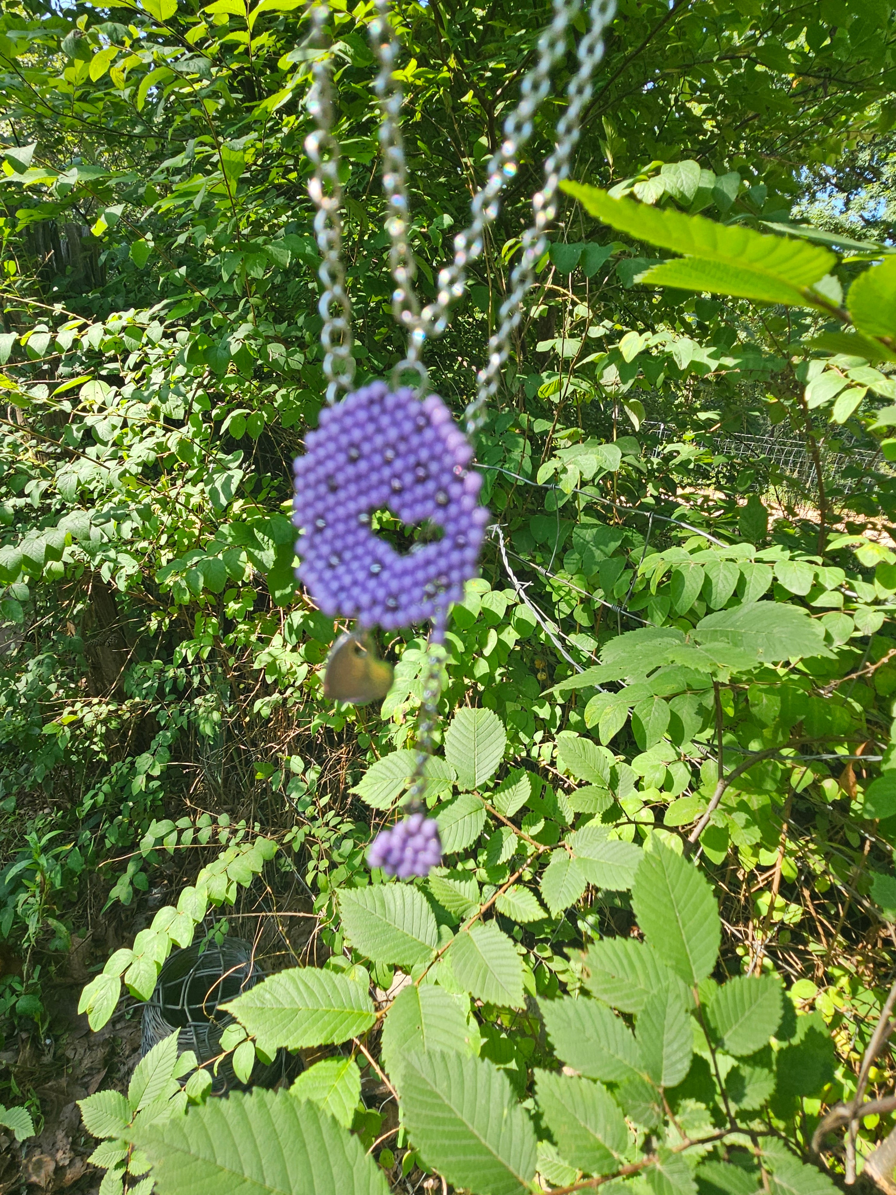 Lavender Heart Beaded Necklace