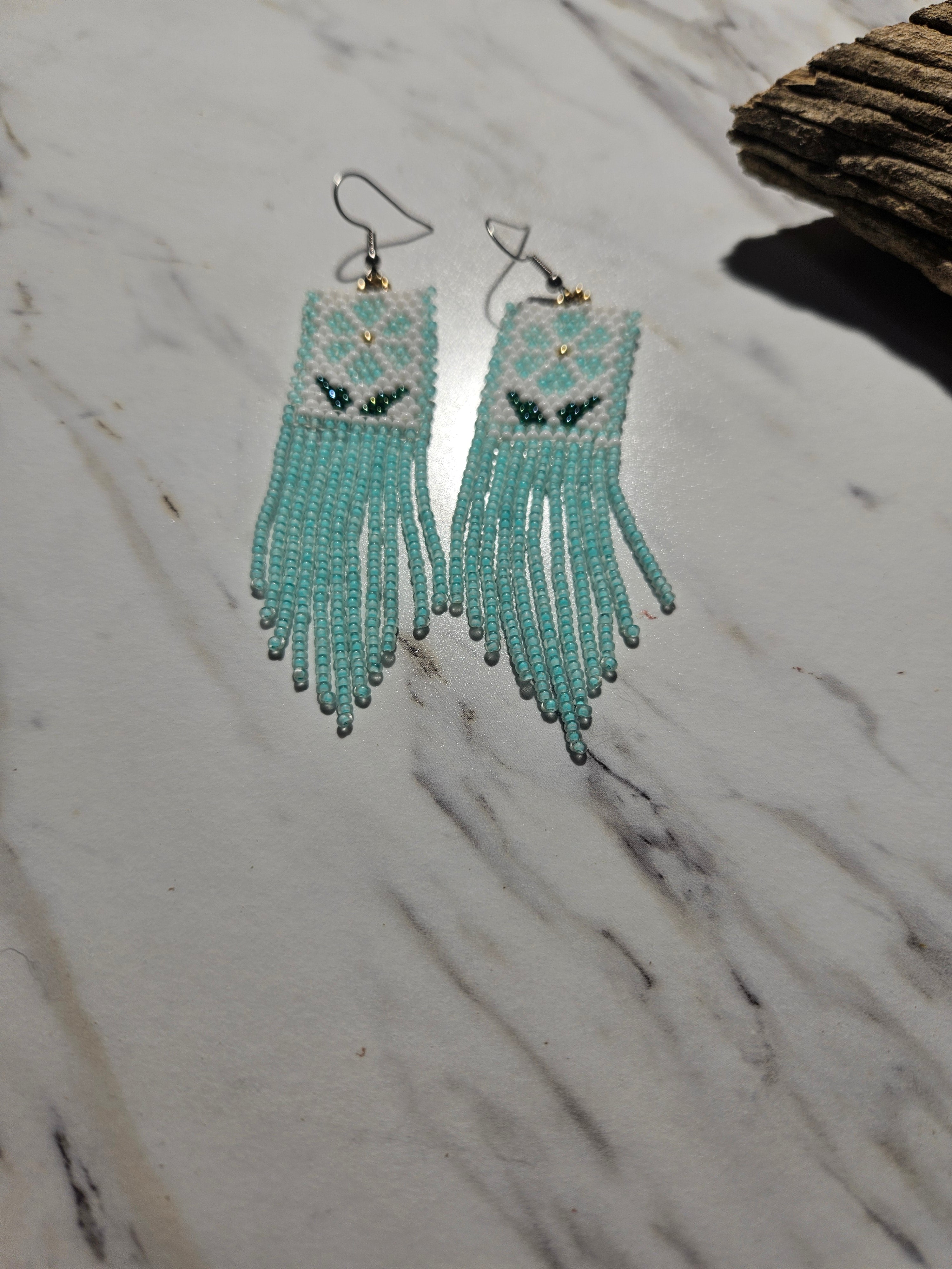 Flower fringe earrings