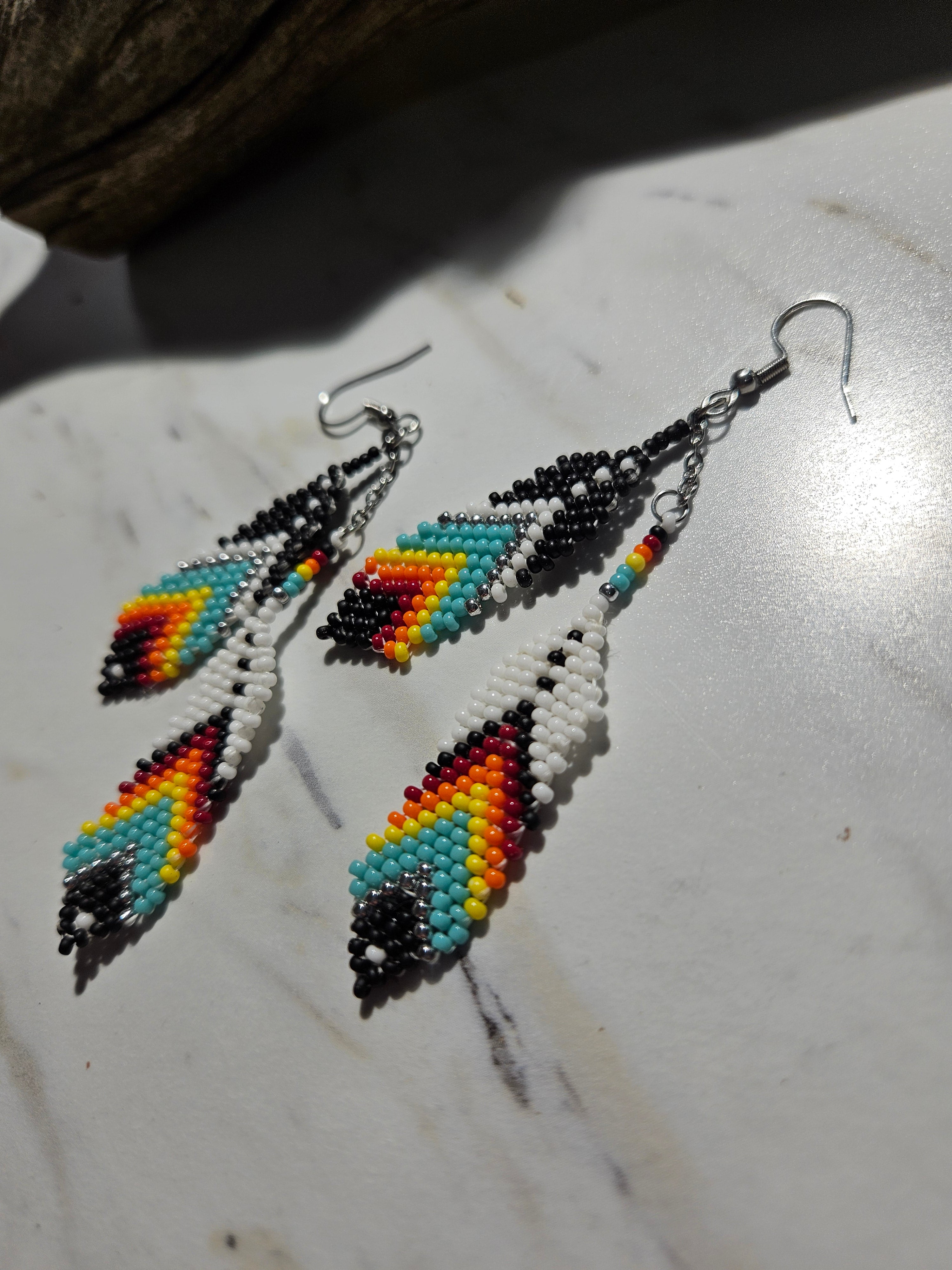 Native style feather earrings