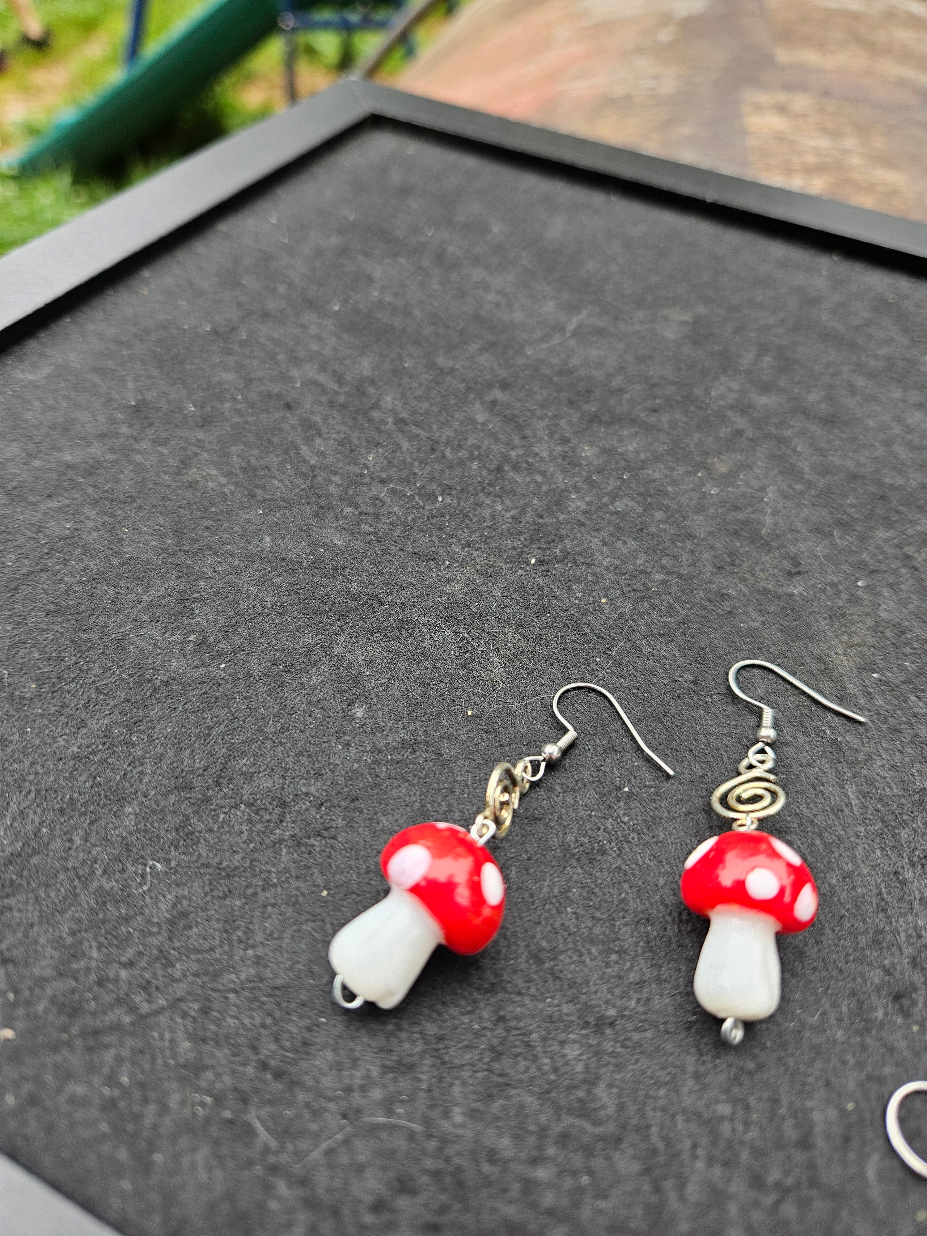 Mushroom dangle earrings
