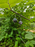 Glass beads dangle earrings
