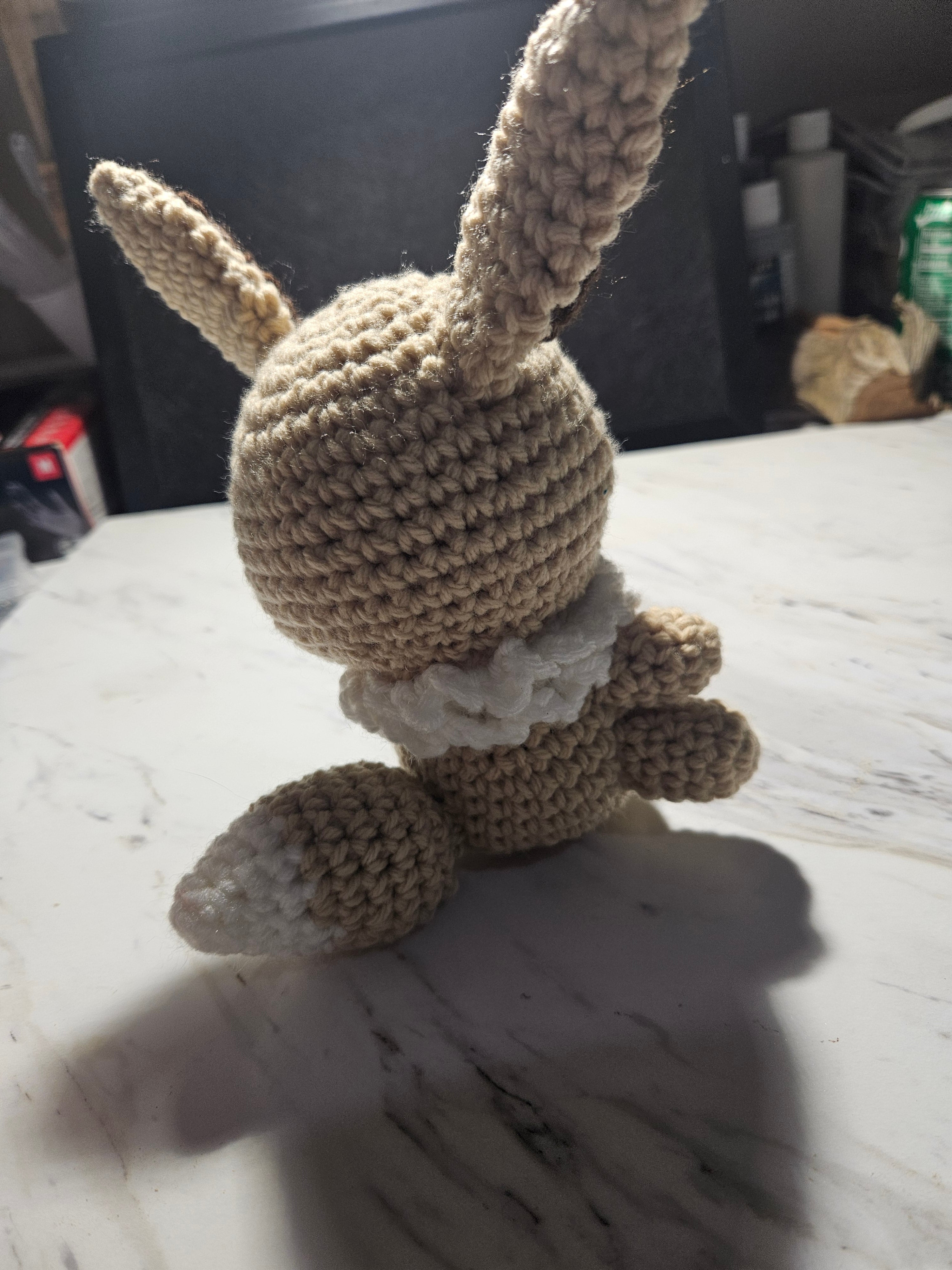 Homemade Eevee Pokémon inspired crochet stuffed animal