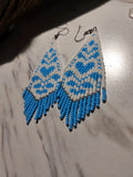 Cloud and sky fringe earrings