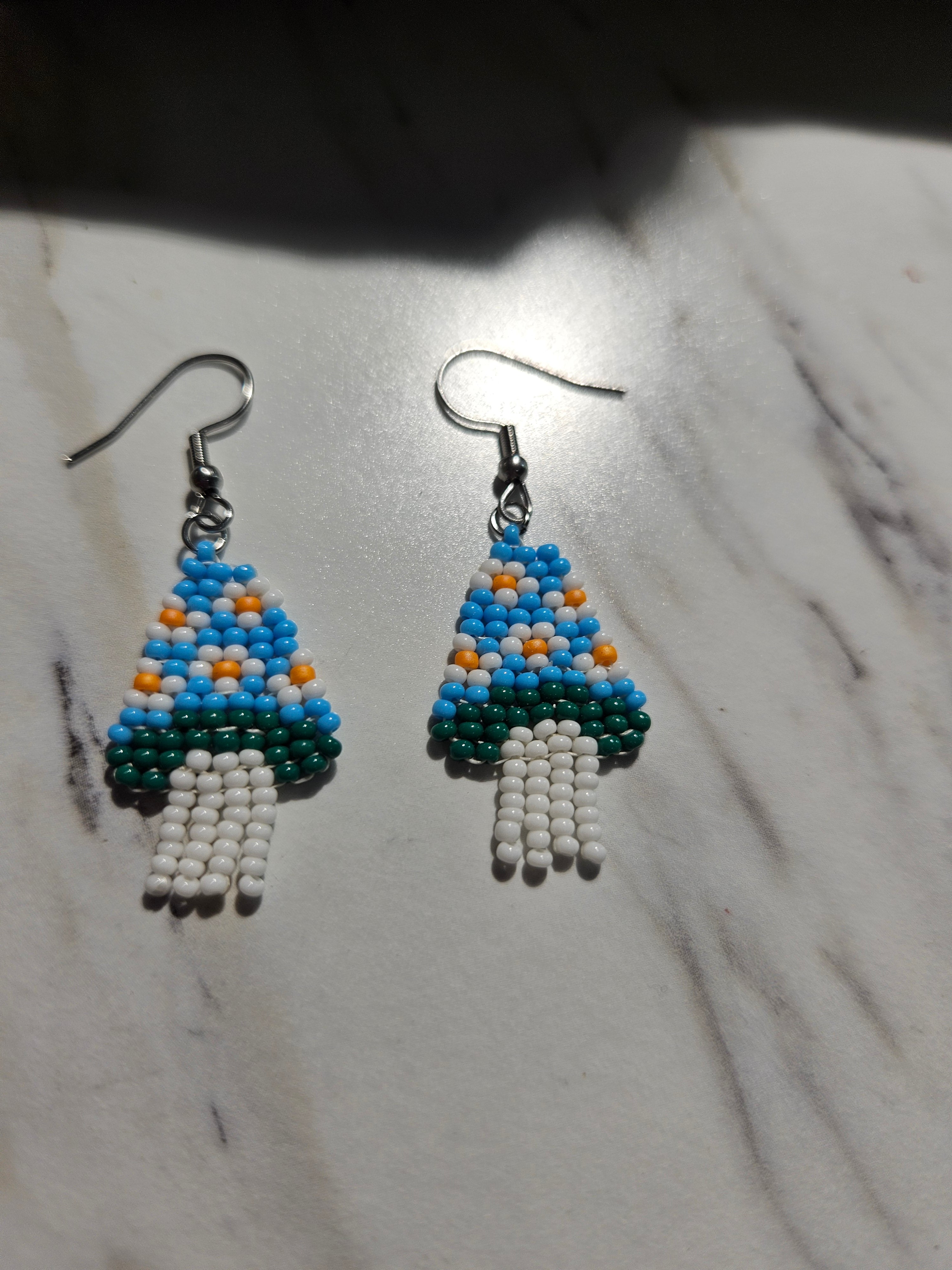 Mushroom fringe earrings
