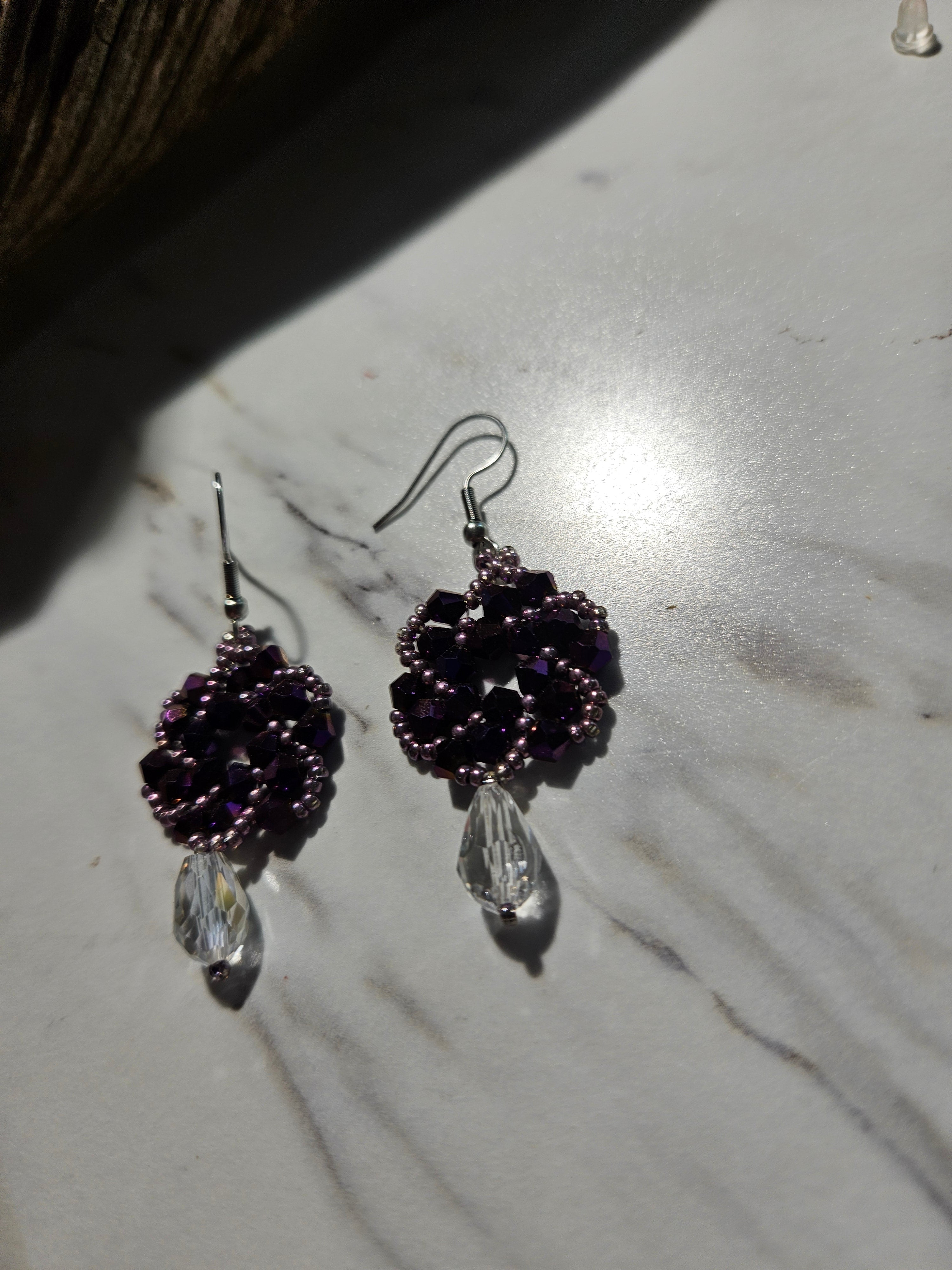 Purple haze dangle earrings