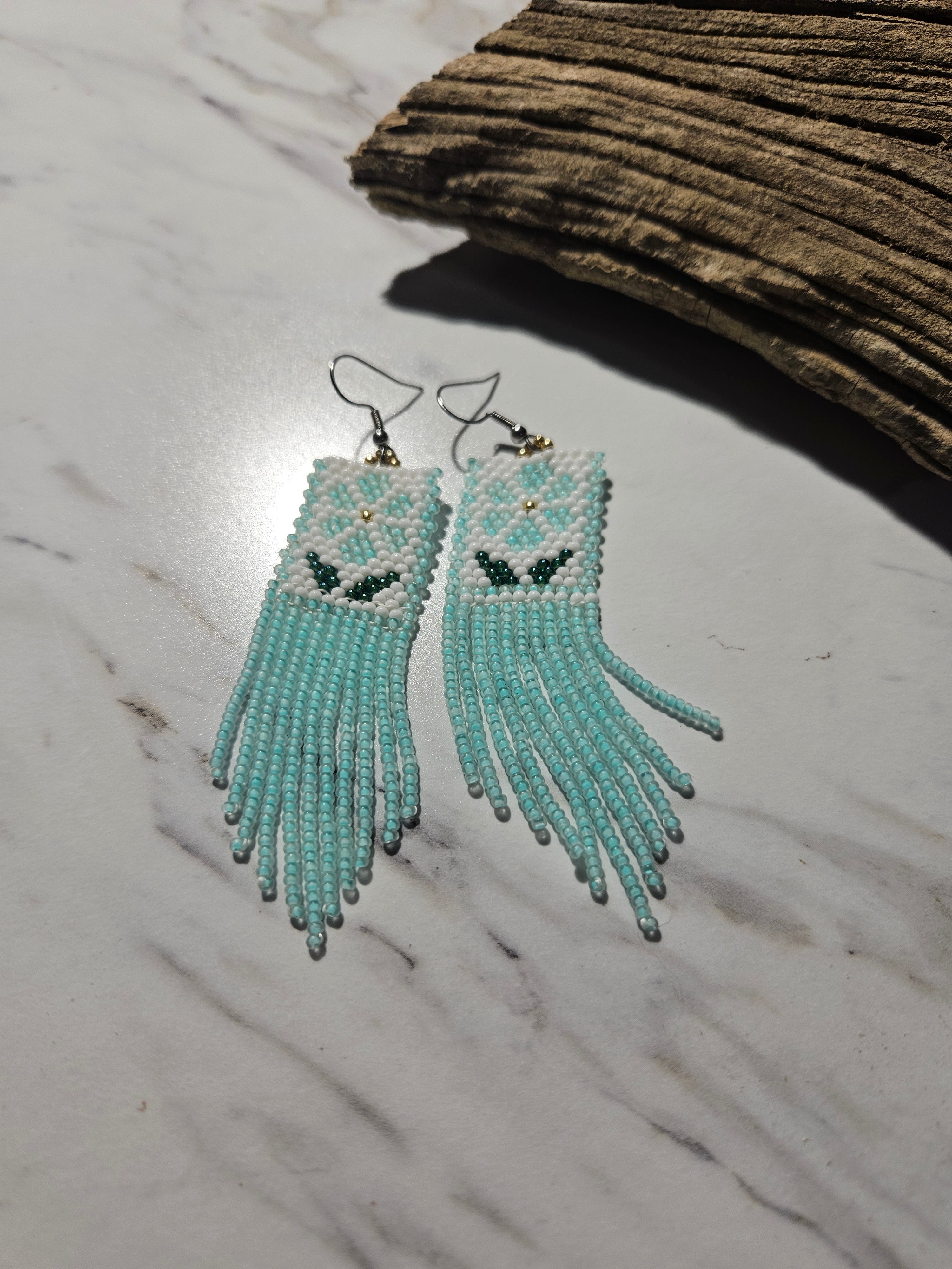 Flower fringe earrings
