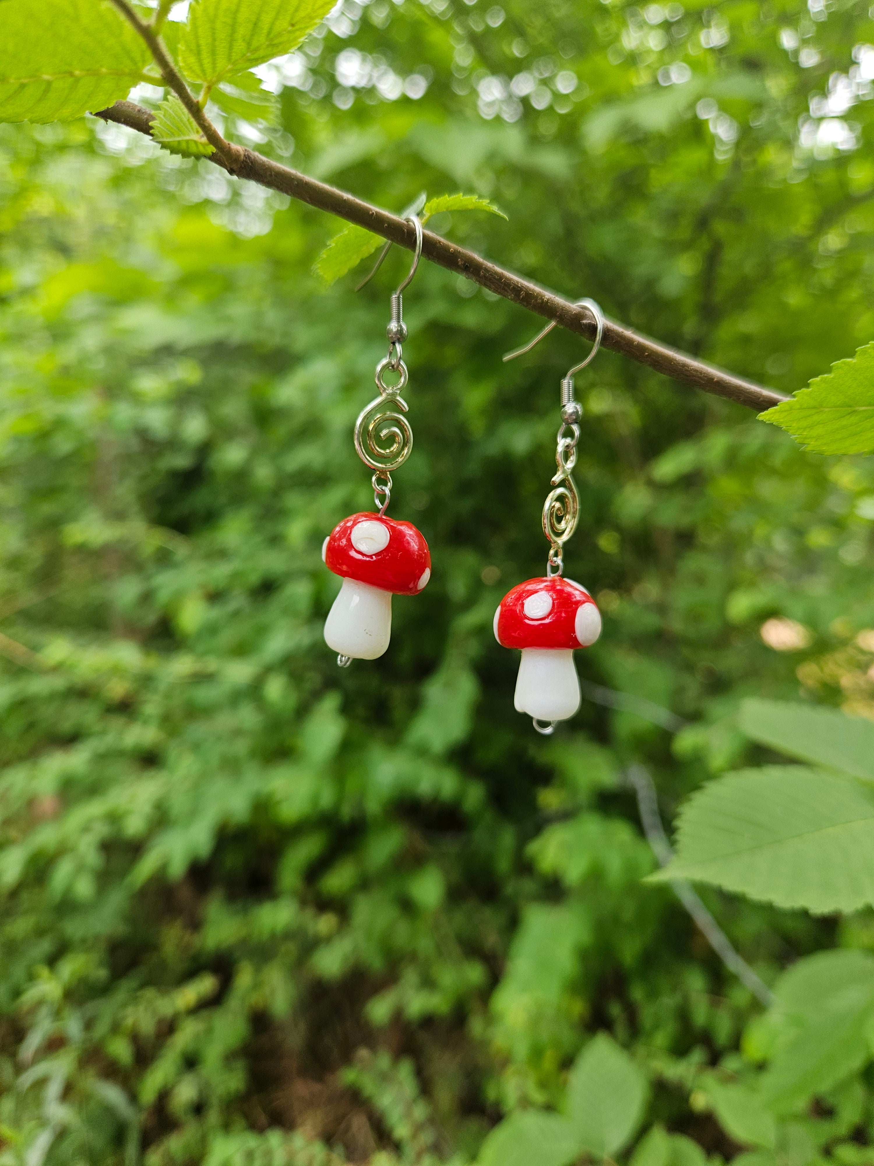 Mushroom dangle earrings