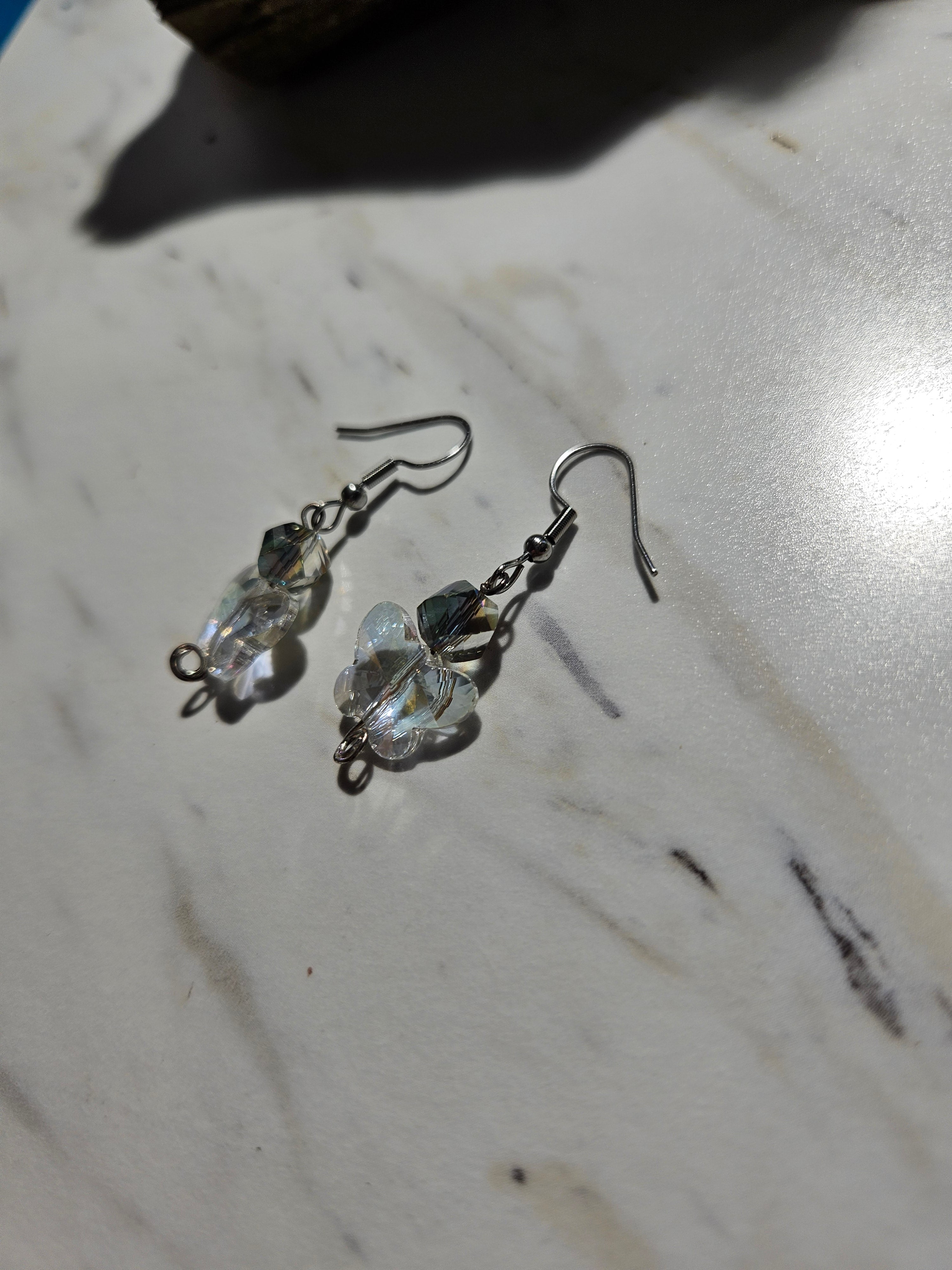Butterfly crystal dangle earrings