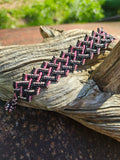 Midnight Rose Beaded Cuff Bracelet
