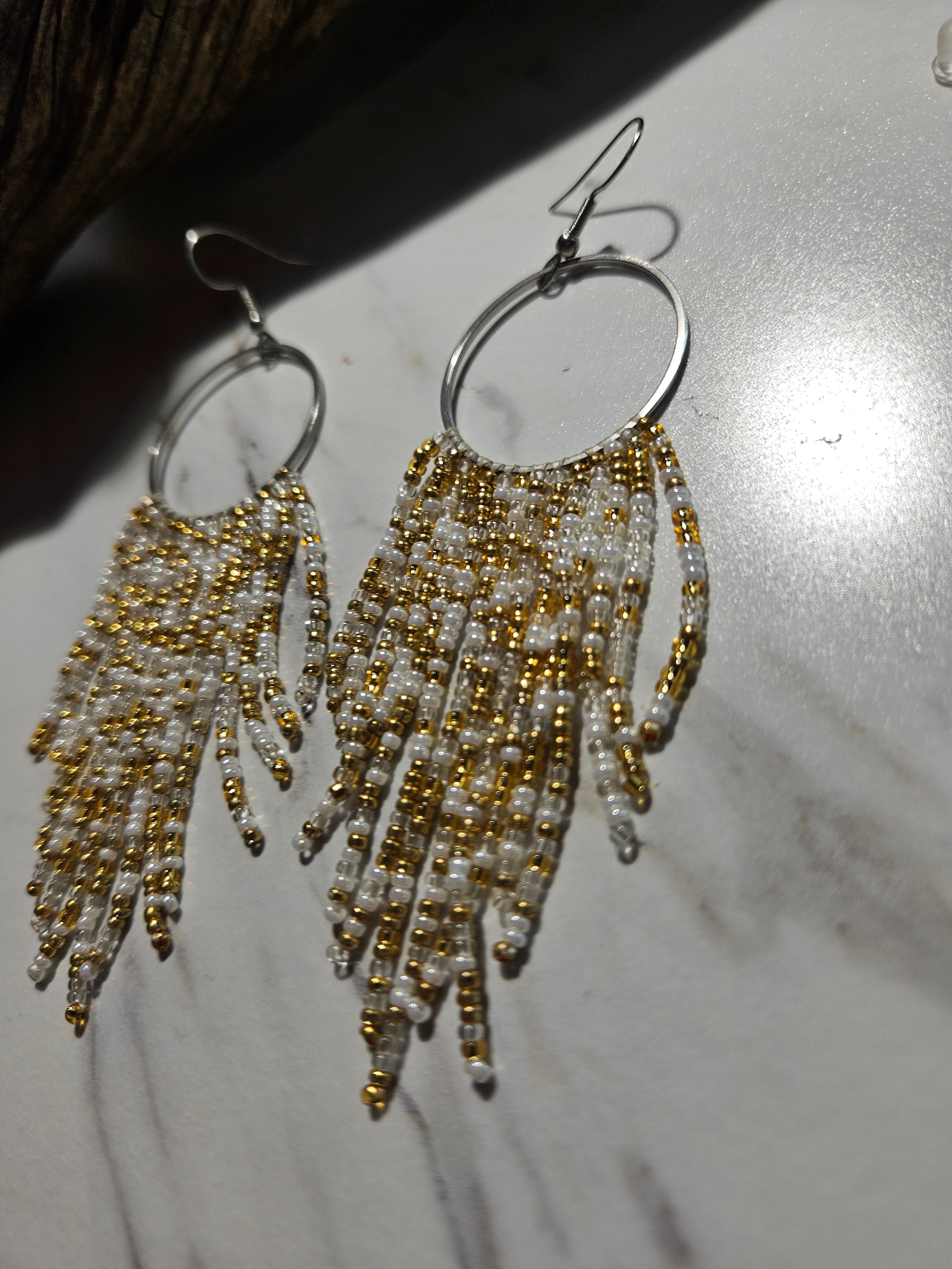 Golden sky fringe earrings