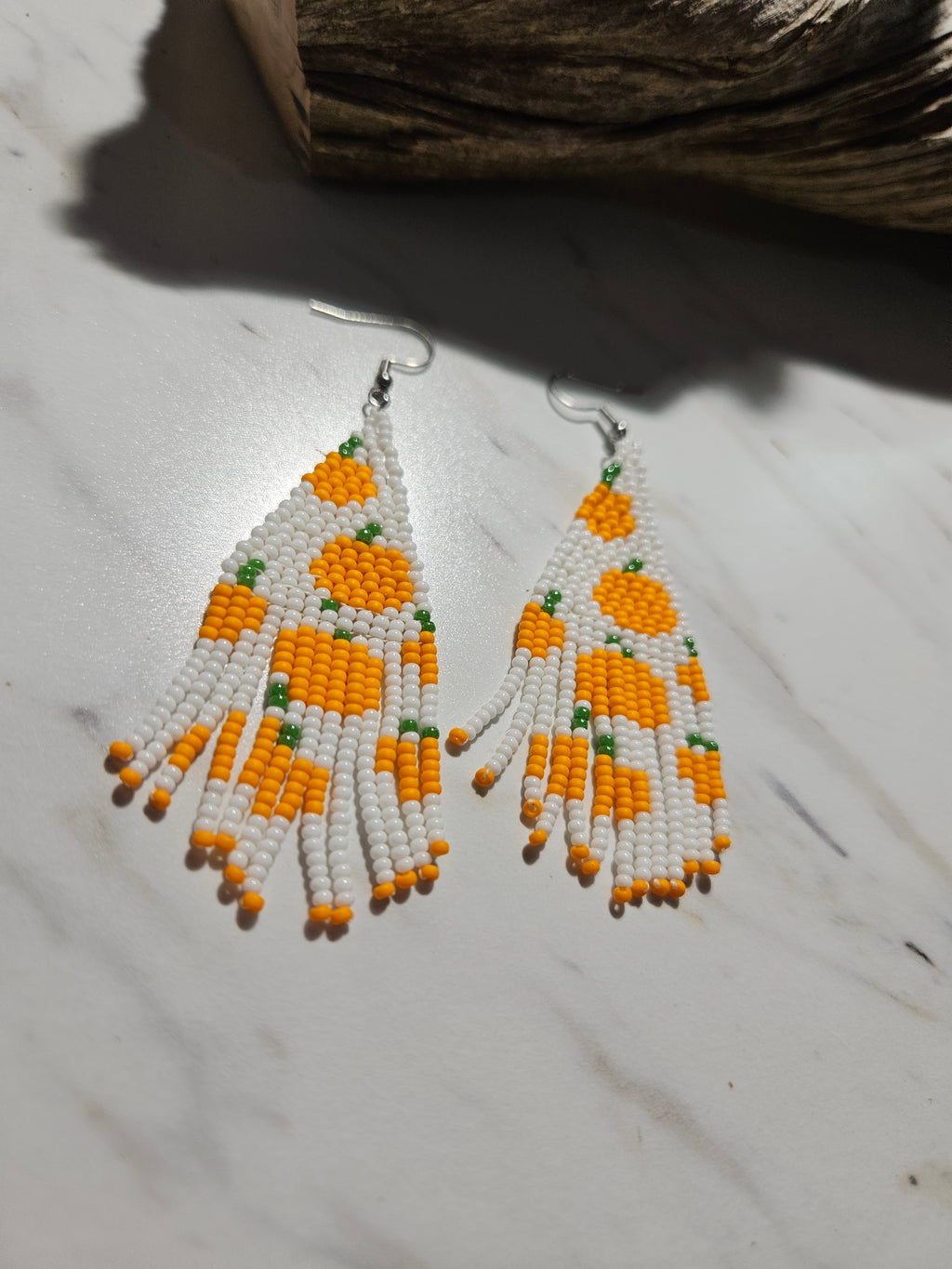 Pumpkin fringe earrings