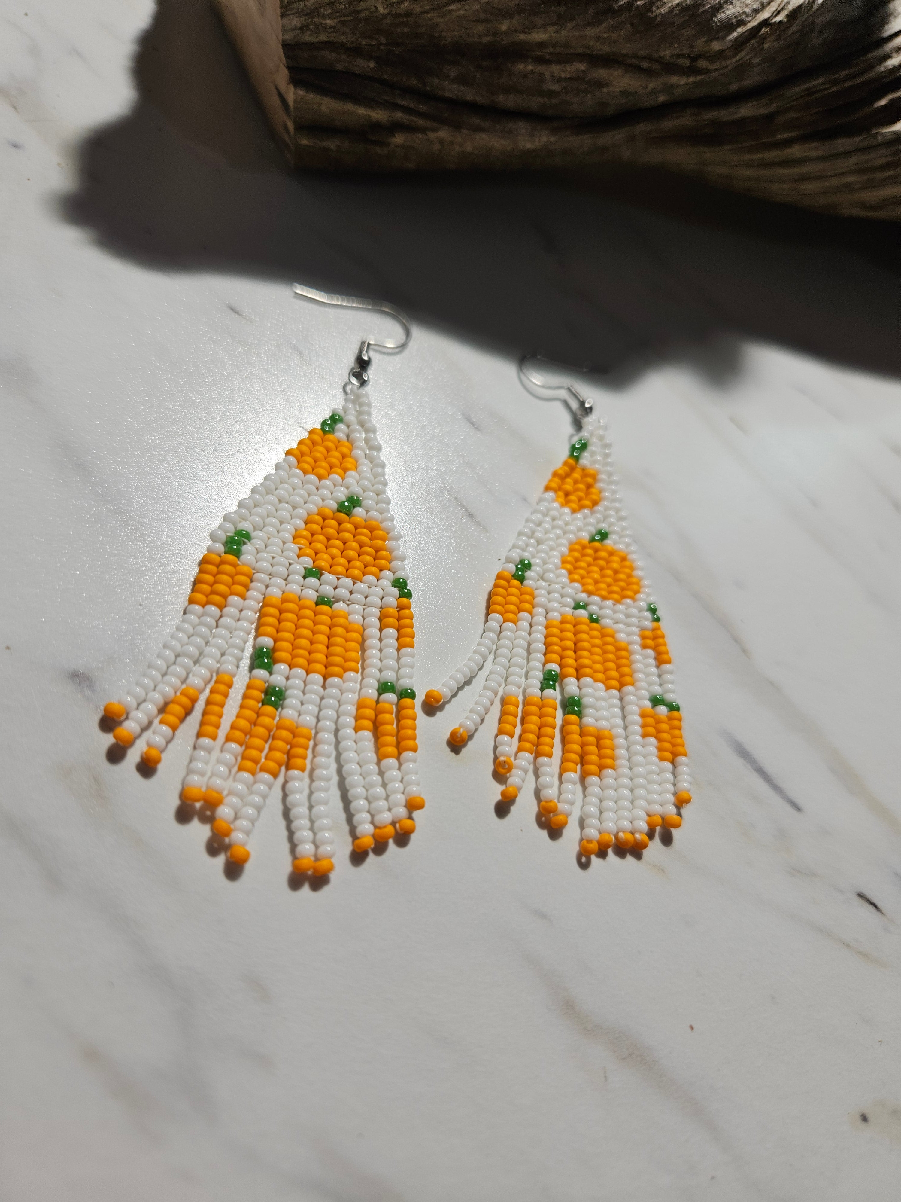 Pumpkin fringe earrings