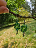 Forrest green swirl dangle earrings
