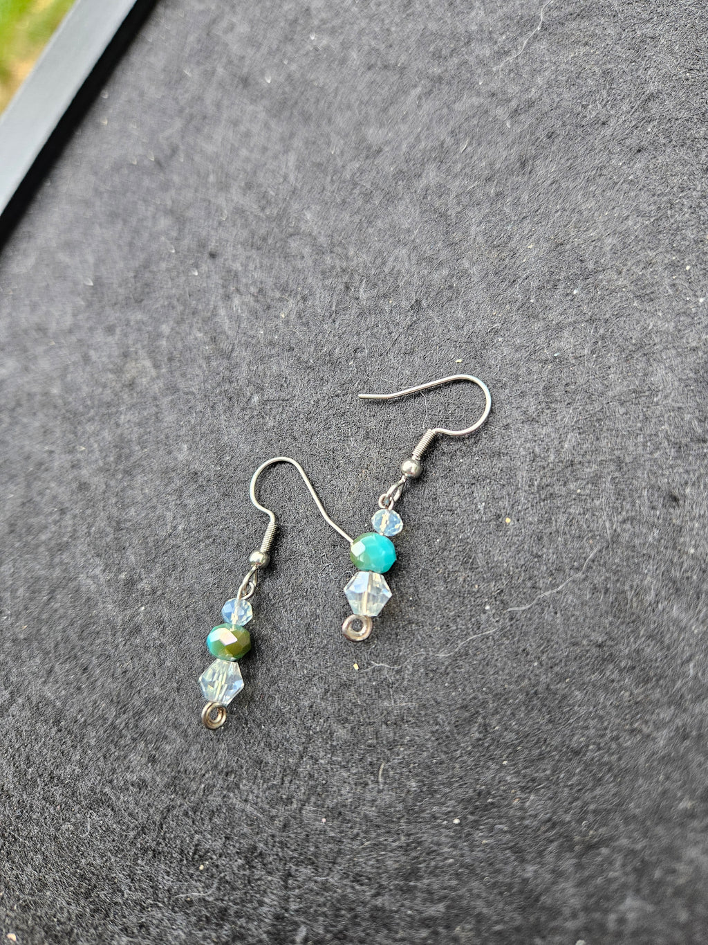 Teal dangle earrings