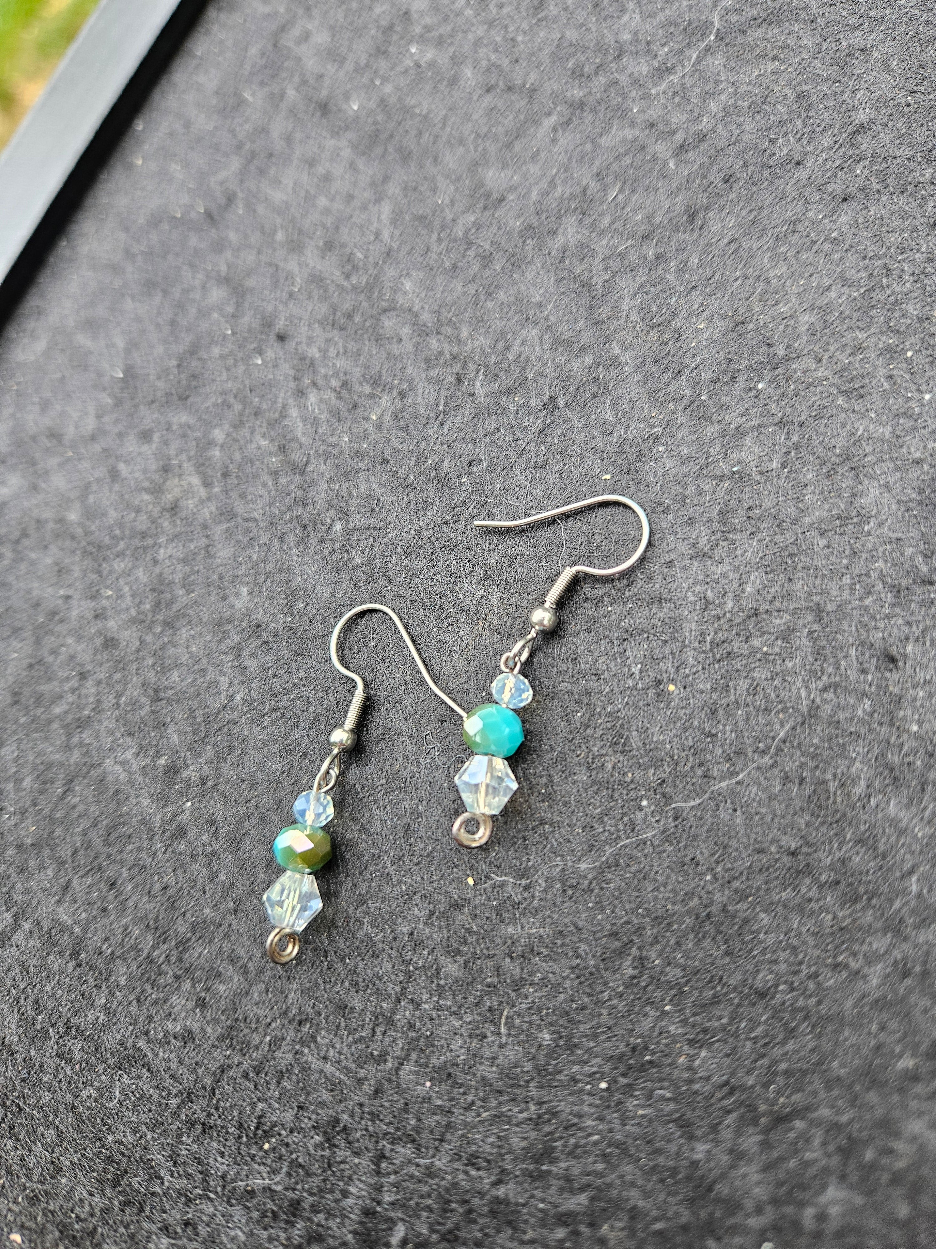 Teal dangle earrings