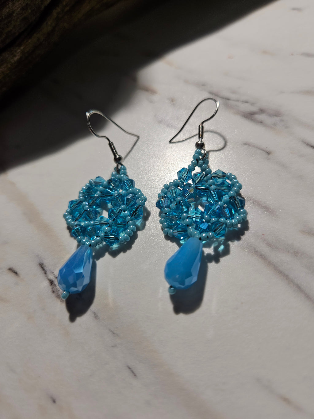 Blue haze dangle earrings