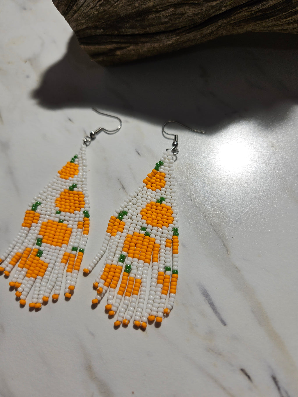 Pumpkin fringe earrings