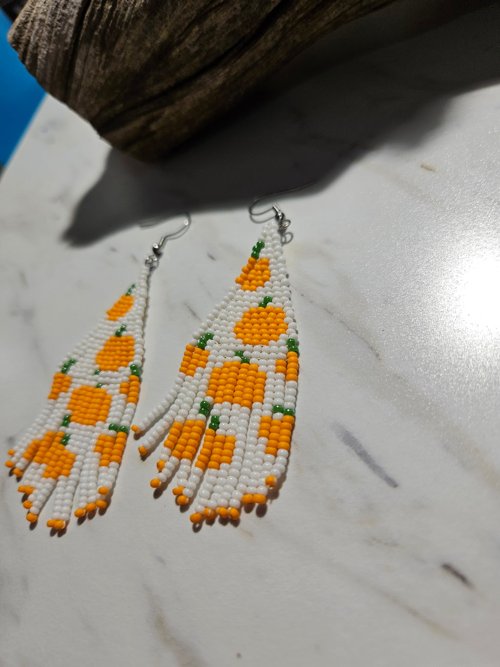 Pumpkin fringe earrings