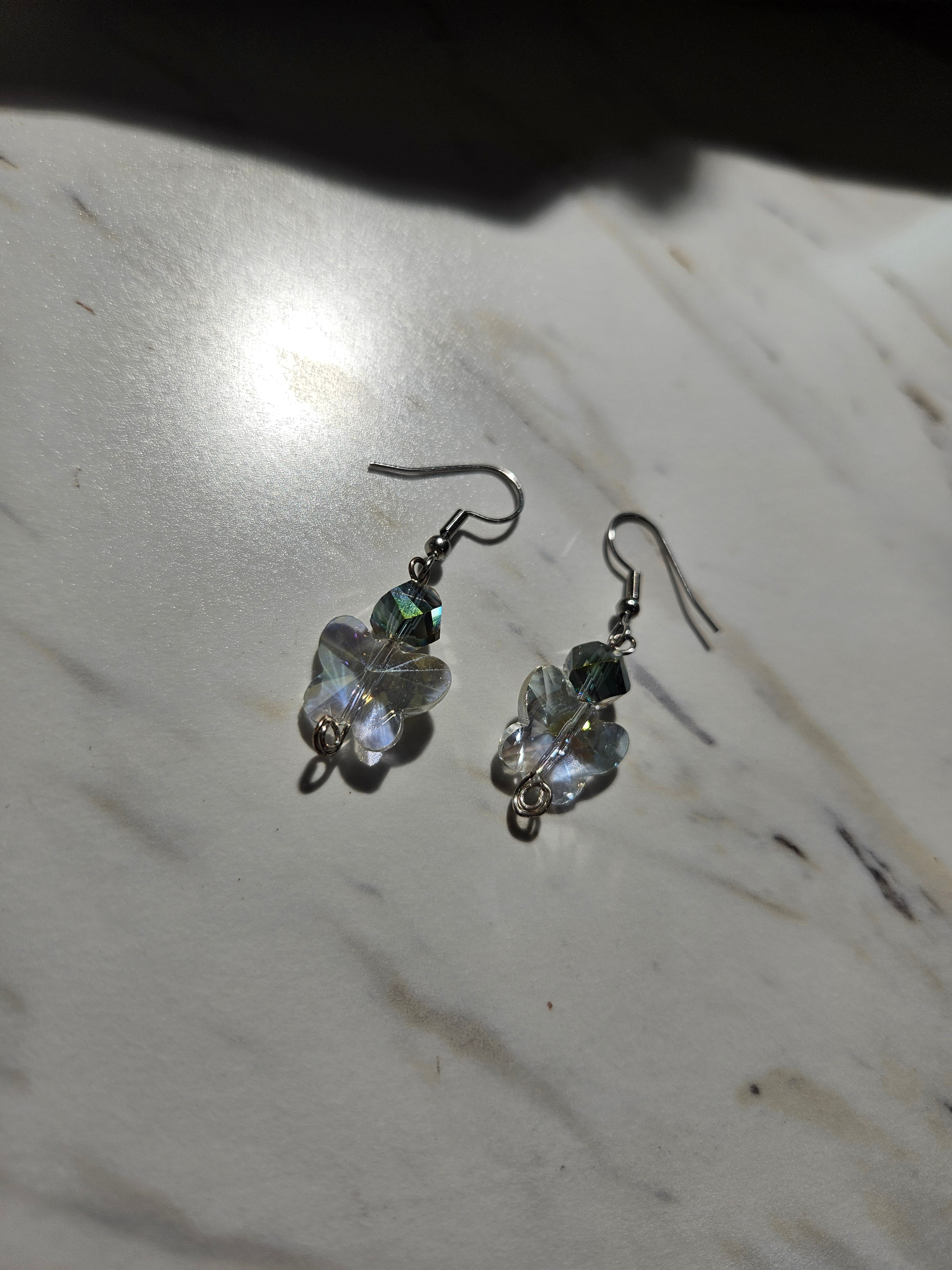 Butterfly crystal dangle earrings