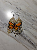 Butterfly fringe earrings