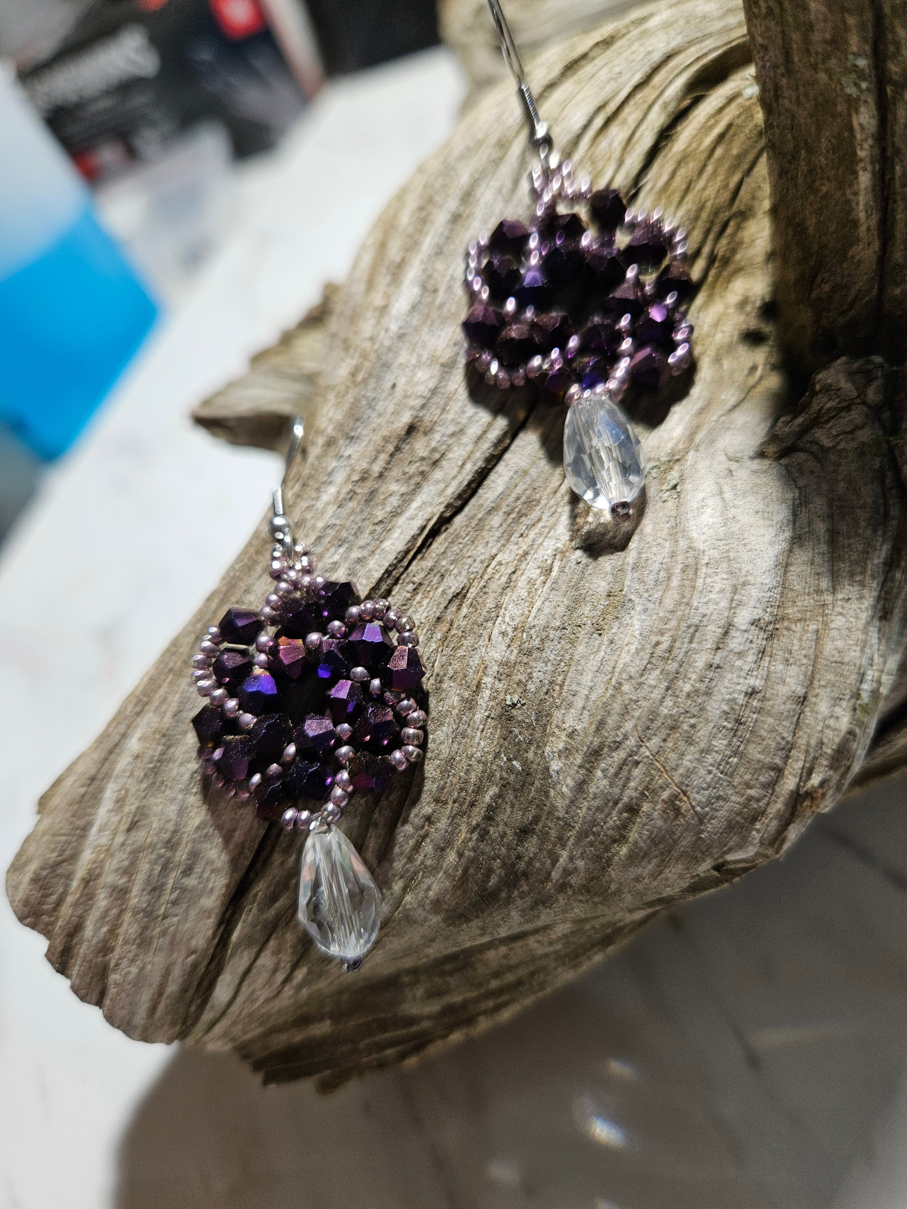 Purple haze dangle earrings