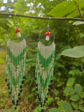 Enchanted Forest Mushroom Fringe Earrings